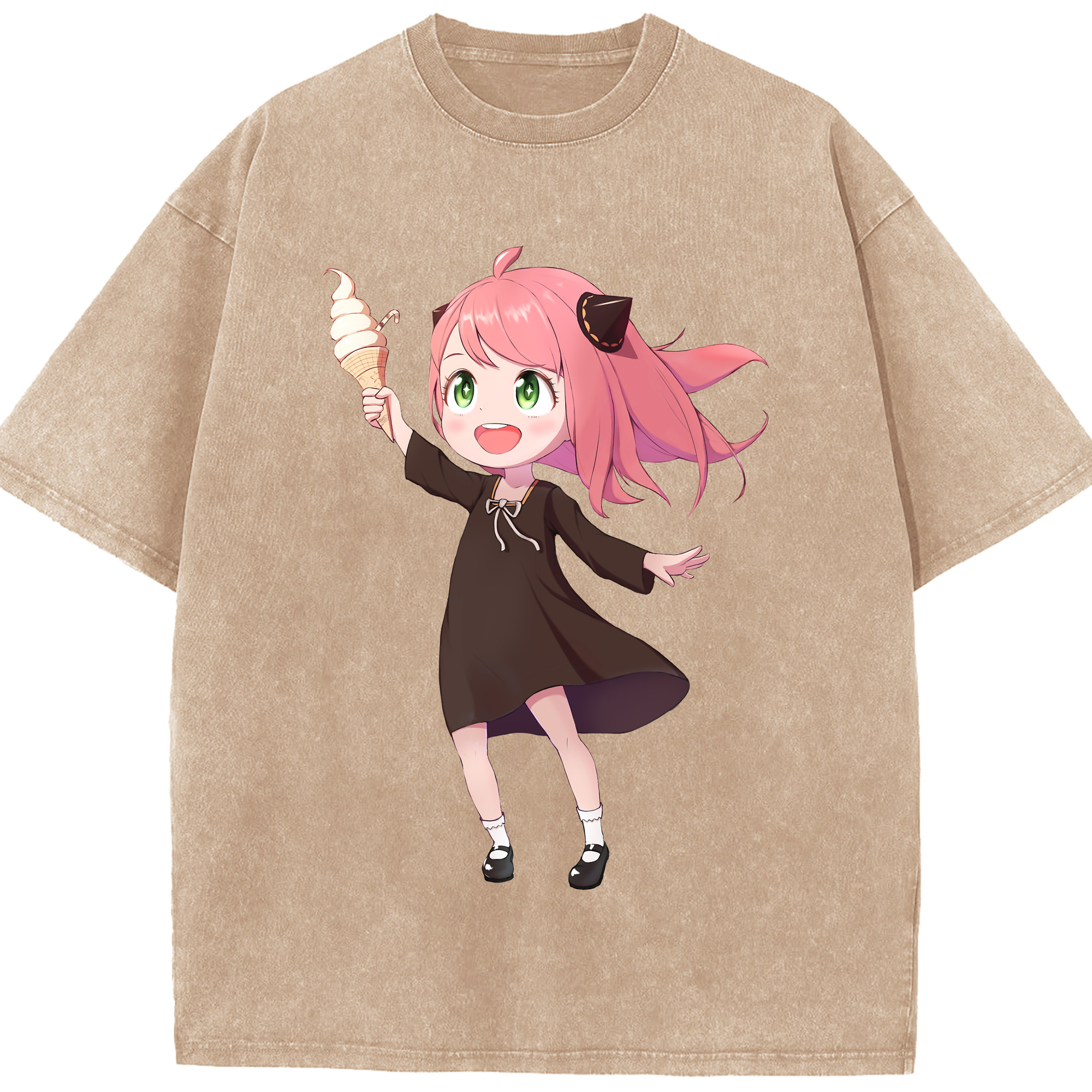 （画像用） SPY×FAMILY间谍家家酒 綿100% ヴィンテージ風 半袖Tシャツ（フロントプリント）