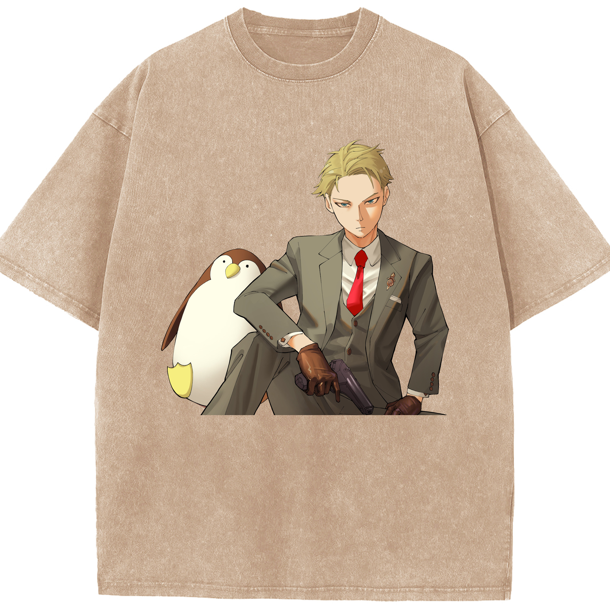 （画像用） SPY×FAMILY间谍家家酒 綿100% ヴィンテージ風 半袖Tシャツ（フロントプリント）