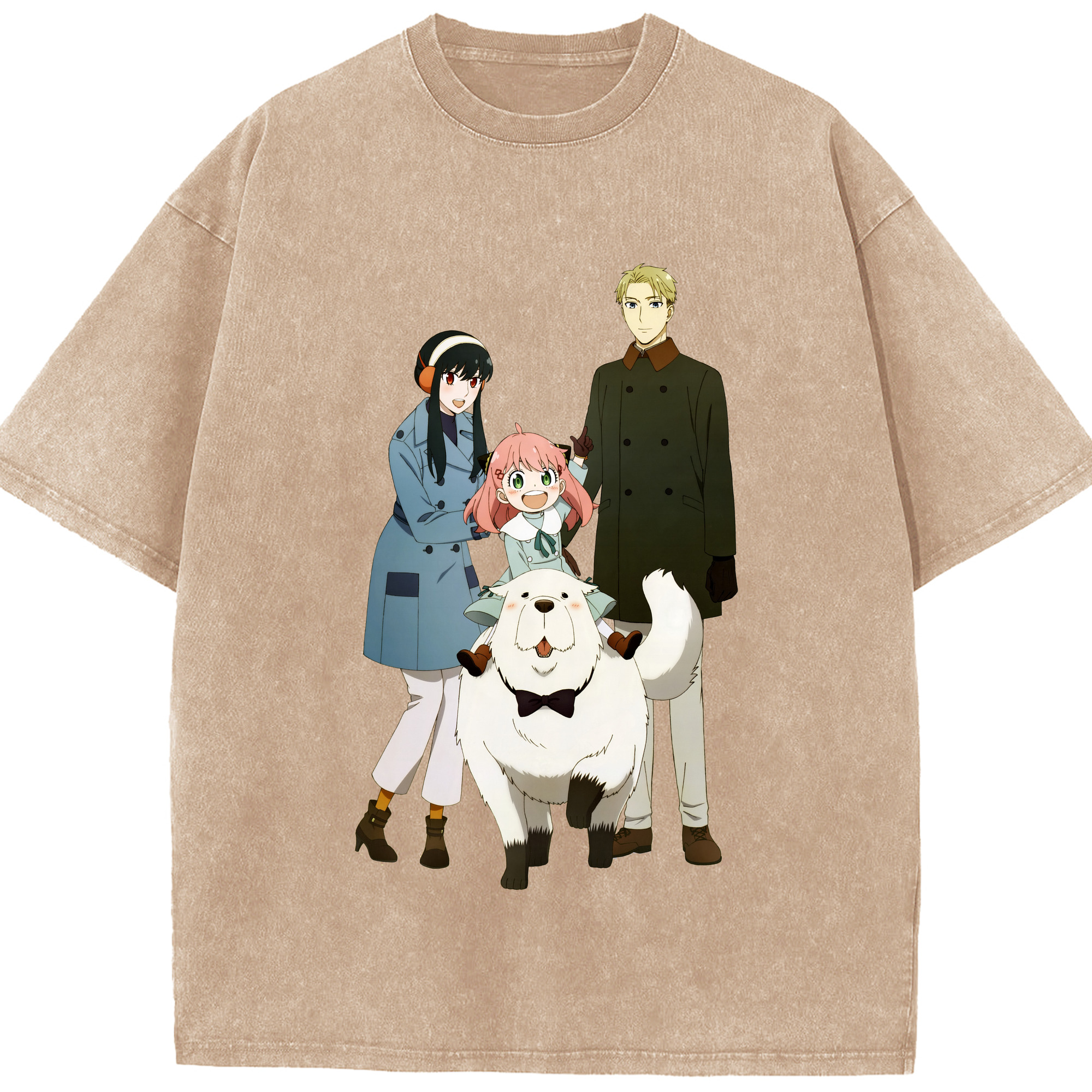 （画像用） SPY×FAMILY间谍家家酒 綿100% ヴィンテージ風 半袖Tシャツ（フロントプリント）