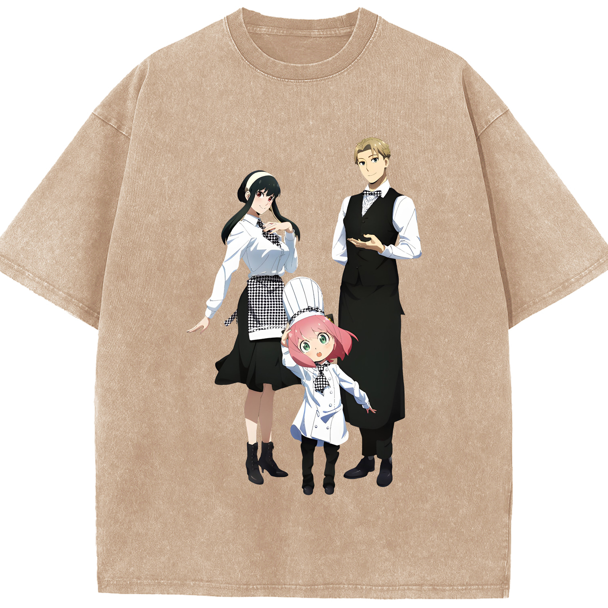 （画像用） SPY×FAMILY间谍家家酒 綿100% ヴィンテージ風 半袖Tシャツ（フロントプリント）