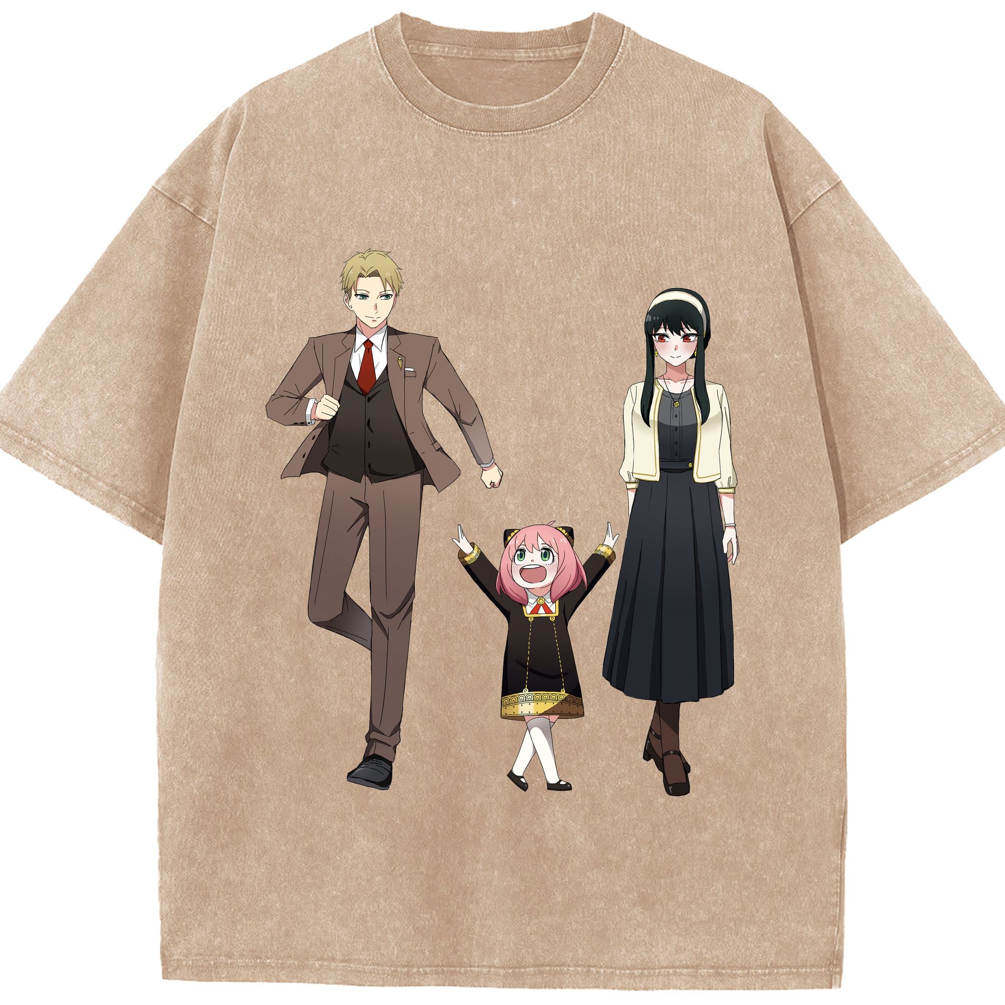 （画像用） SPY×FAMILY间谍家家酒 綿100% ヴィンテージ風 半袖Tシャツ（フロントプリント）
