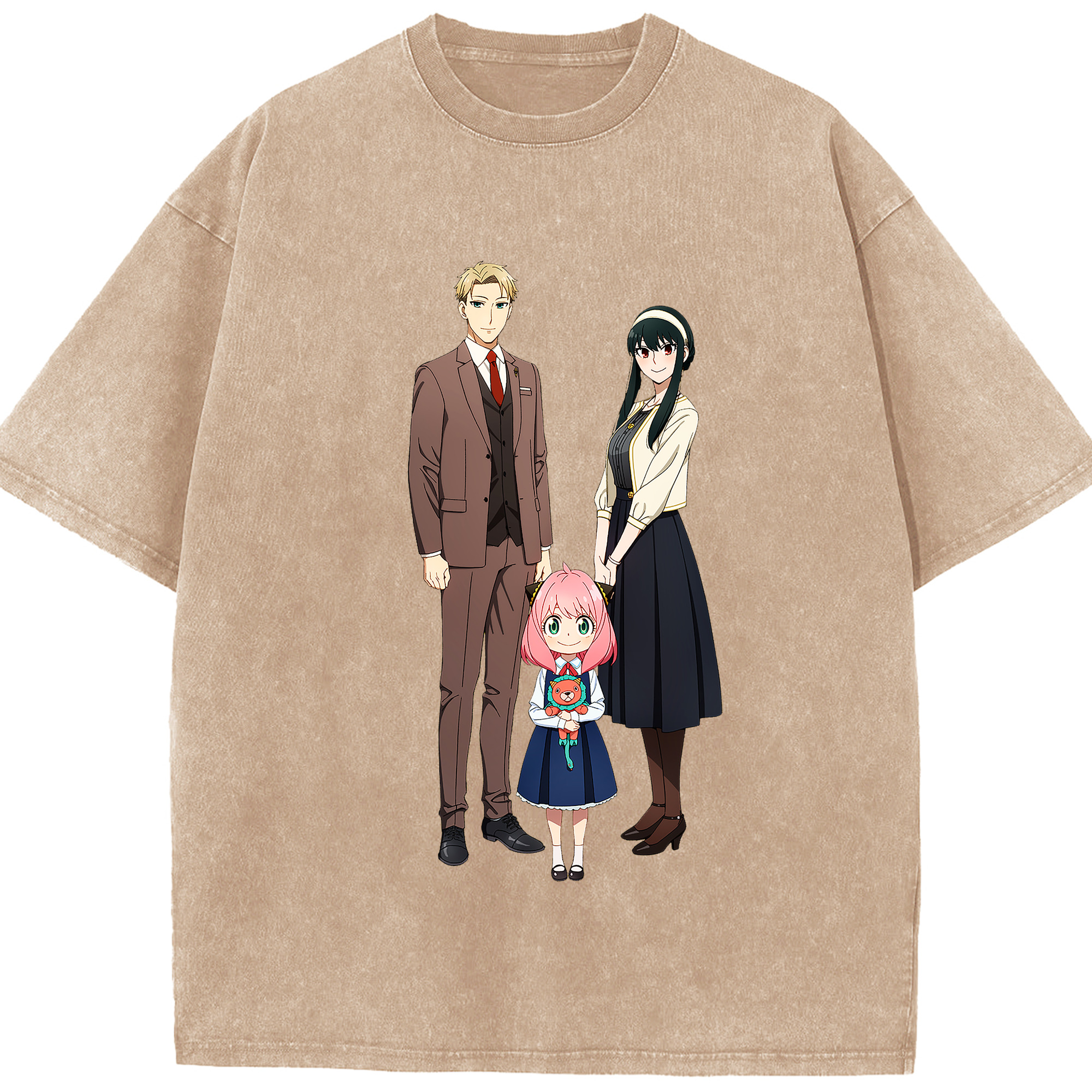 （画像用） SPY×FAMILY间谍家家酒 綿100% ヴィンテージ風 半袖Tシャツ（フロントプリント）