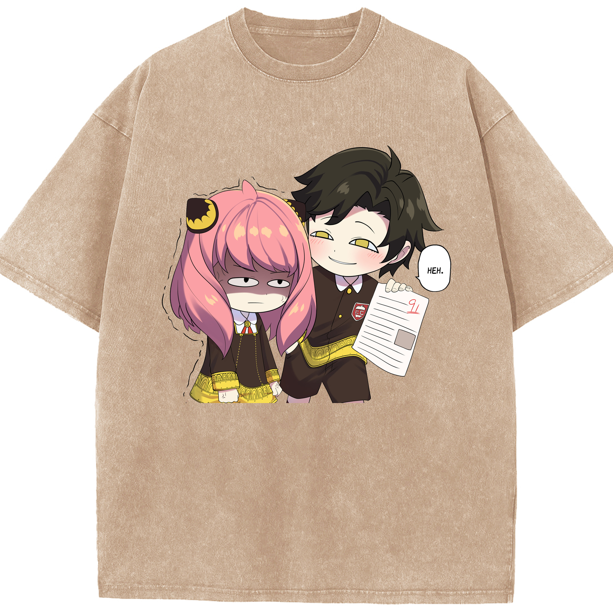 （画像用） SPY×FAMILY间谍家家酒 綿100% ヴィンテージ風 半袖Tシャツ（フロントプリント）
