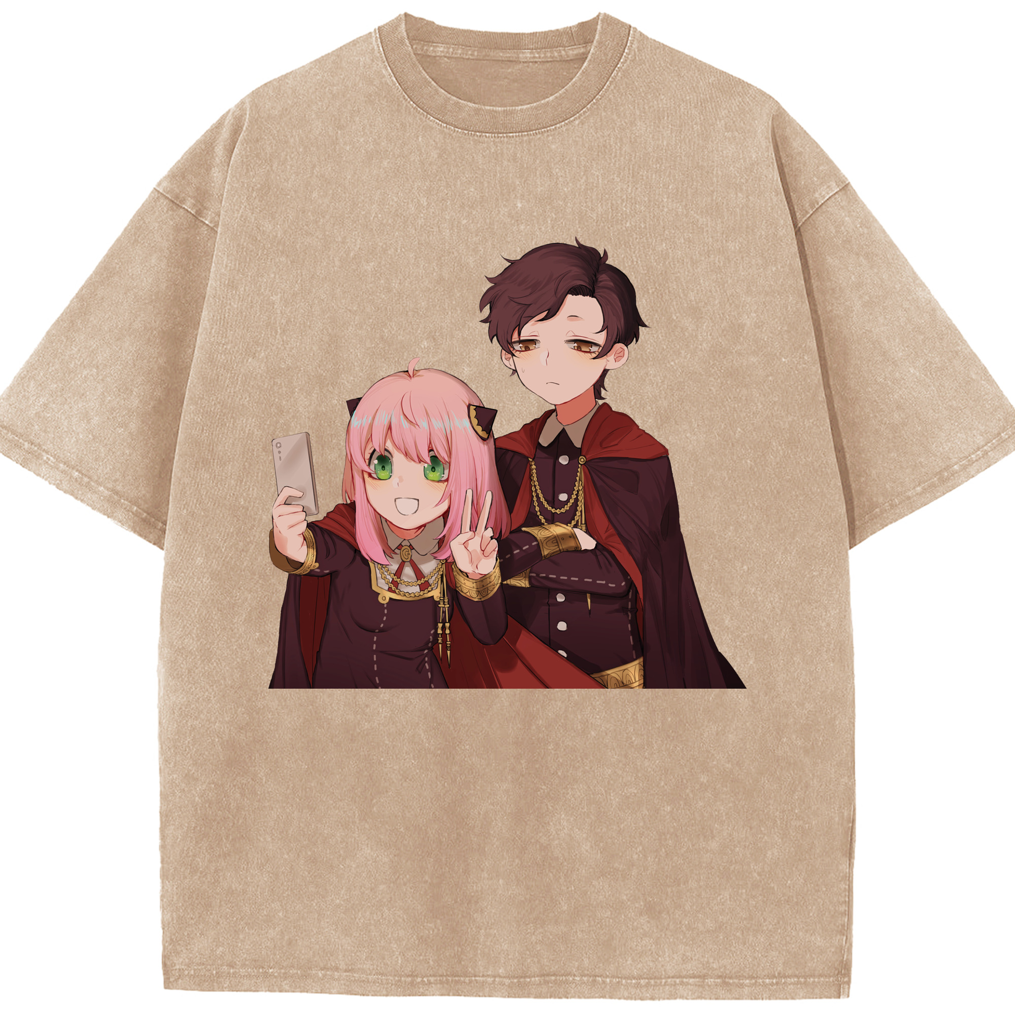 （画像用） SPY×FAMILY间谍家家酒 綿100% ヴィンテージ風 半袖Tシャツ（フロントプリント）