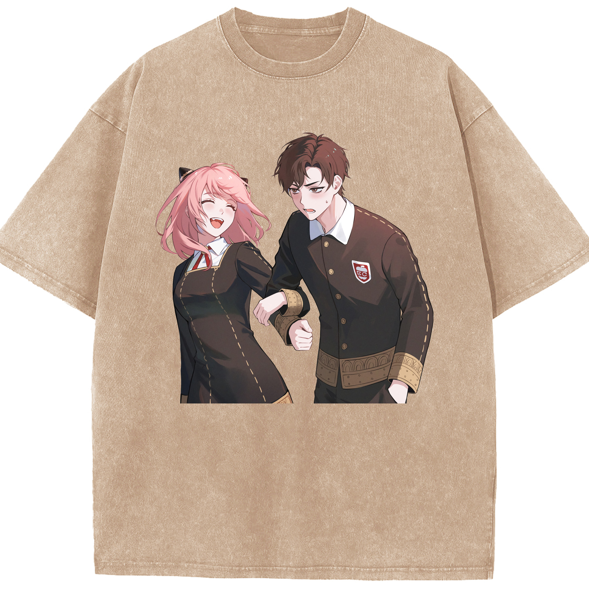 （画像用） SPY×FAMILY间谍家家酒 綿100% ヴィンテージ風 半袖Tシャツ（フロントプリント）