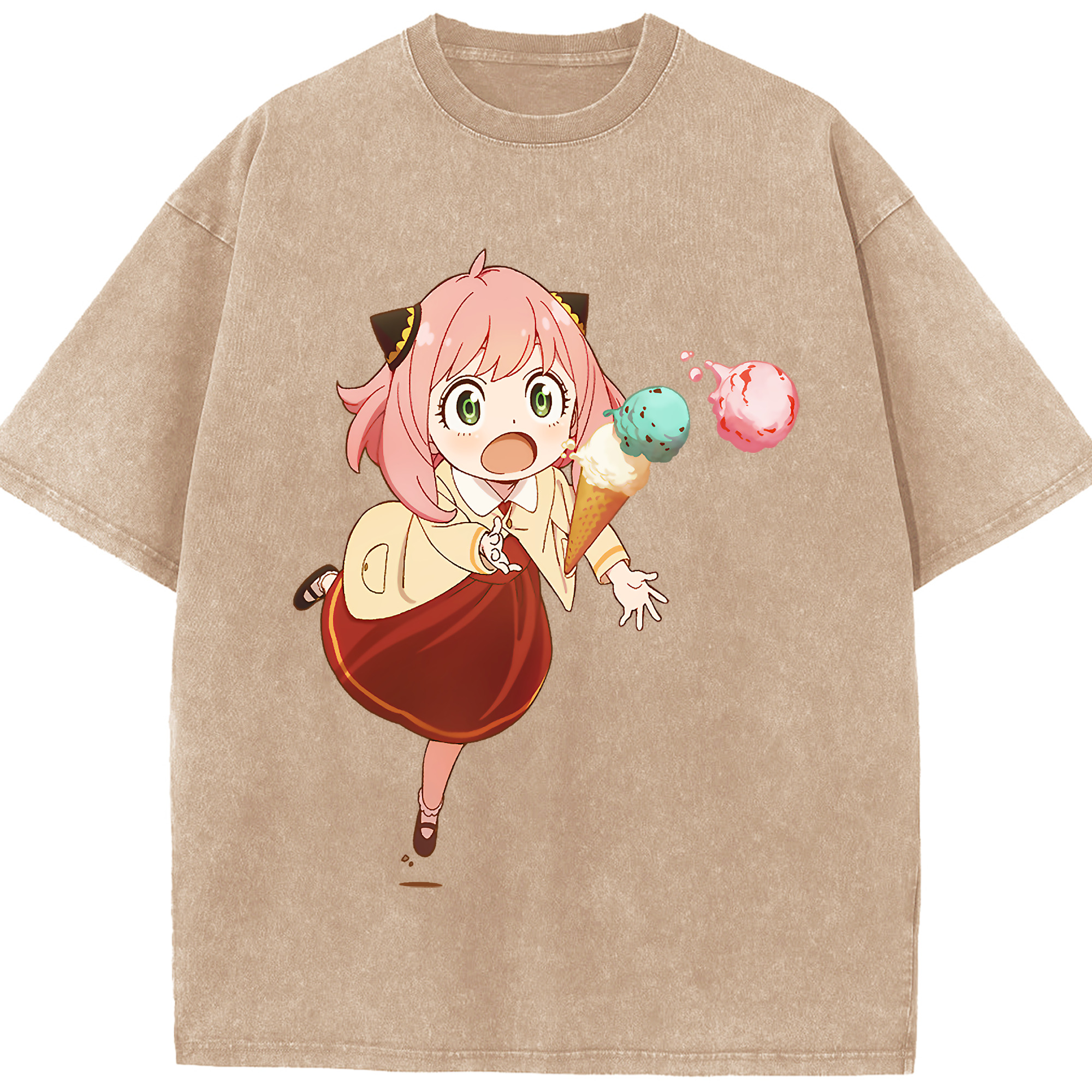 （画像用） SPY×FAMILY间谍家家酒 綿100% ヴィンテージ風 半袖Tシャツ（フロントプリント）