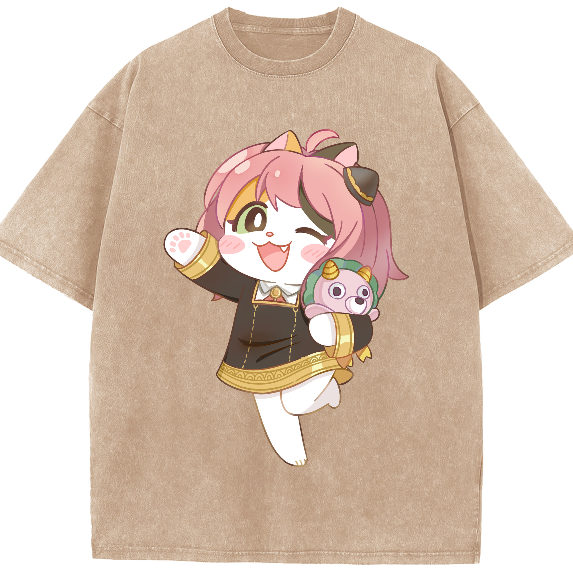 （画像用） SPY×FAMILY间谍家家酒 綿100% ヴィンテージ風 半袖Tシャツ（フロントプリント）