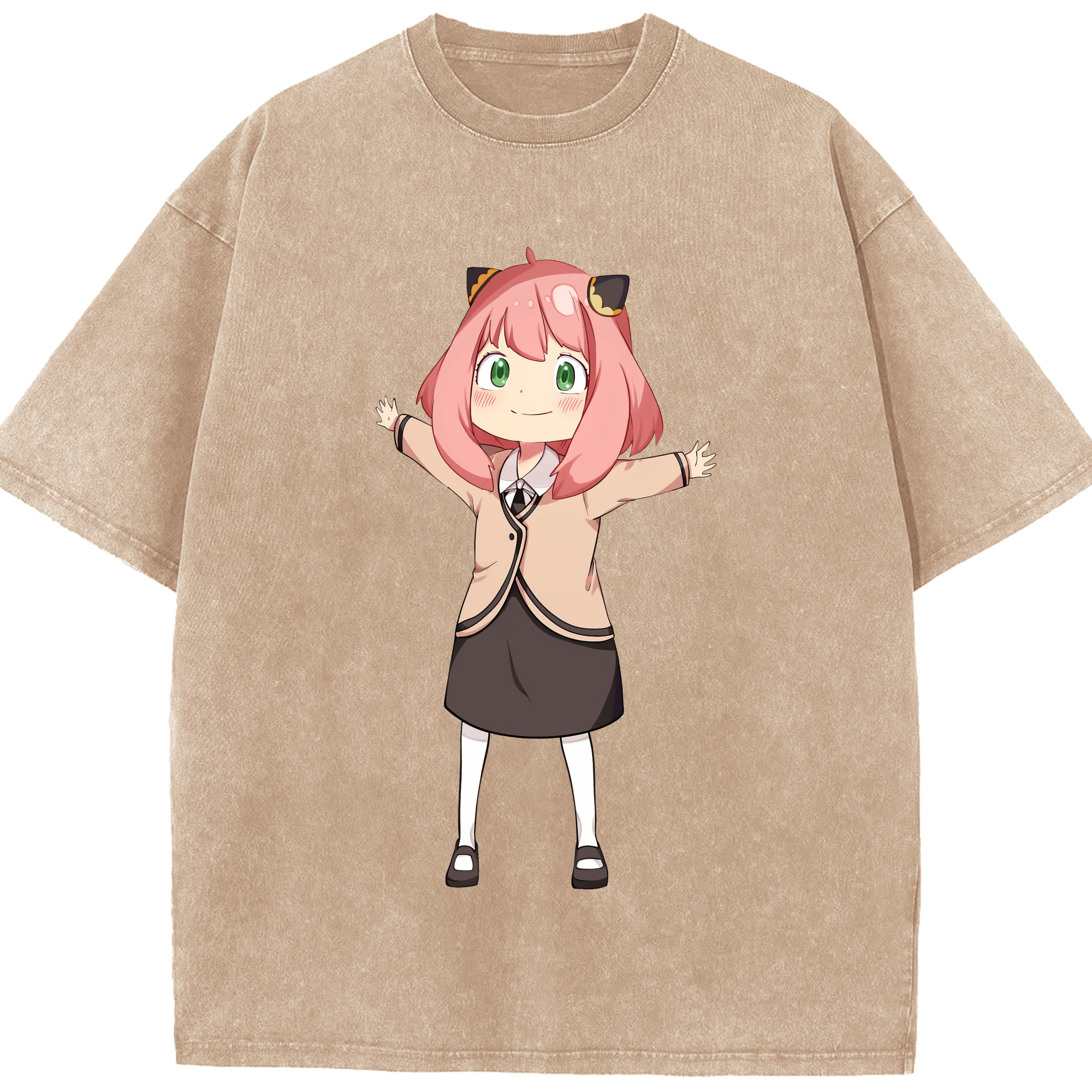 （画像用） SPY×FAMILY间谍家家酒 綿100% ヴィンテージ風 半袖Tシャツ（フロントプリント）