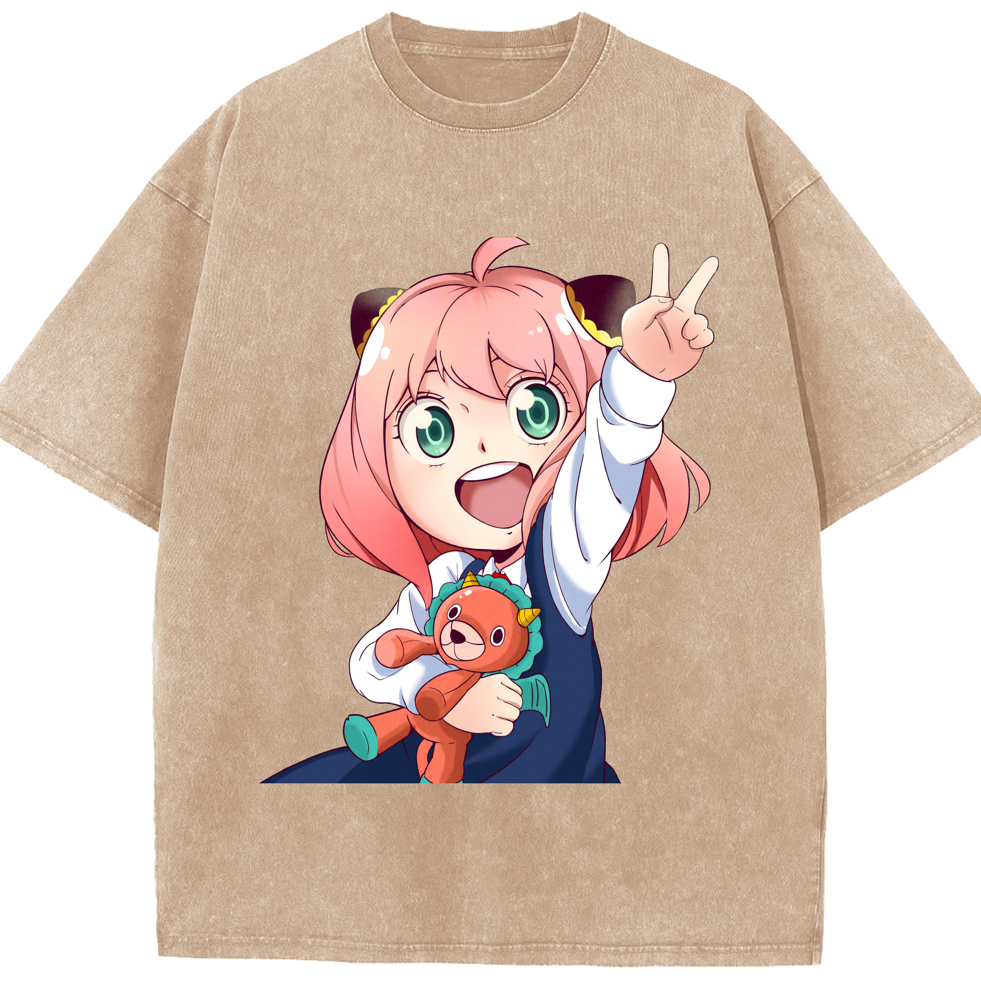 （画像用） SPY×FAMILY间谍家家酒 綿100% ヴィンテージ風 半袖Tシャツ（フロントプリント）