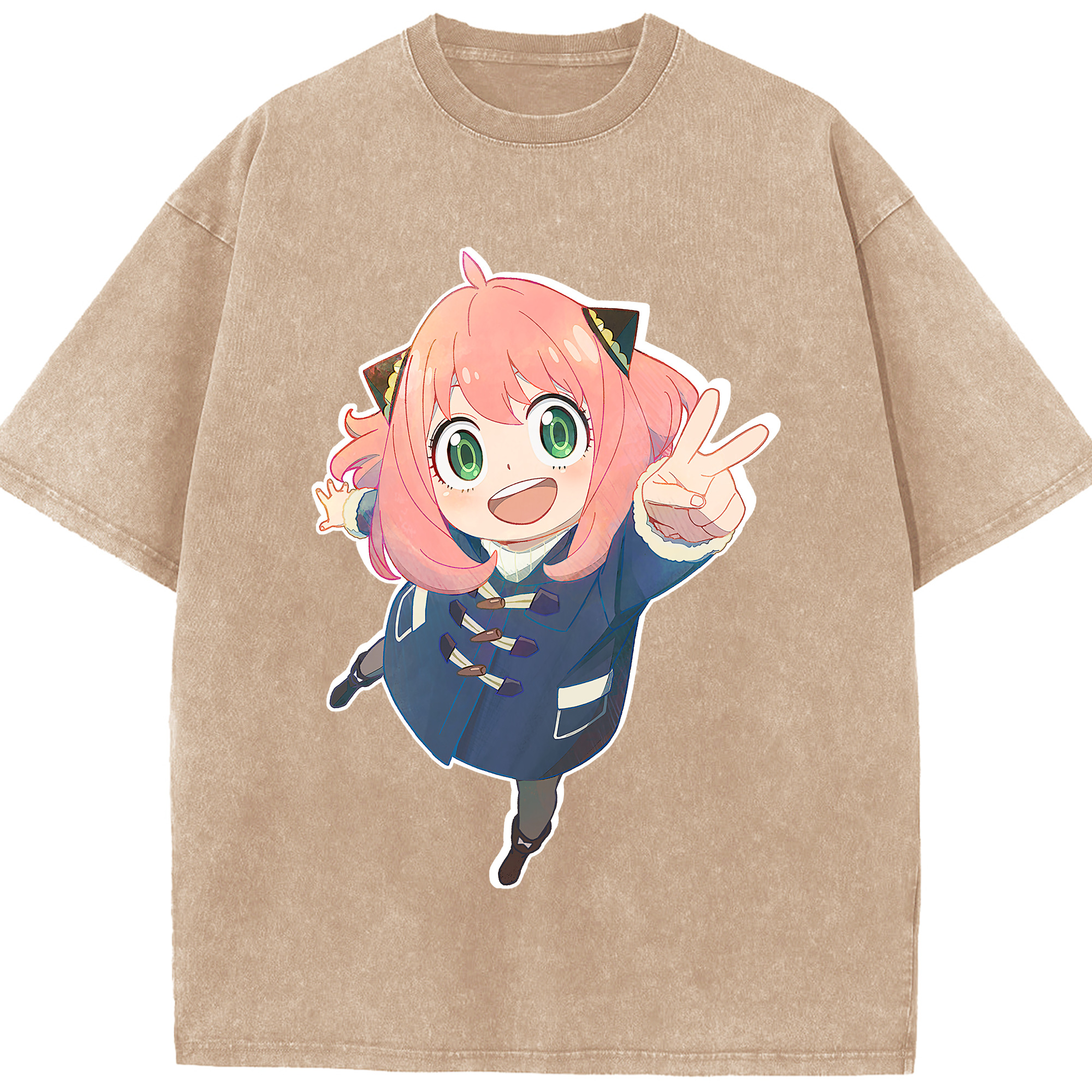（画像用） SPY×FAMILY间谍家家酒 綿100% ヴィンテージ風 半袖Tシャツ（フロントプリント）