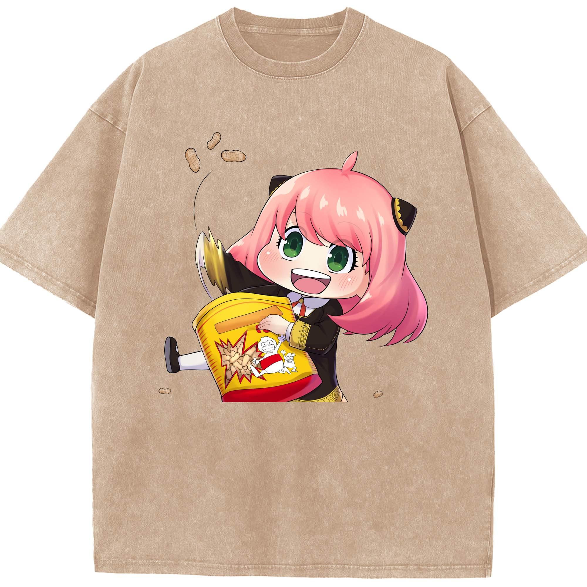 （画像用） SPY×FAMILY间谍家家酒 綿100% ヴィンテージ風 半袖Tシャツ（フロントプリント）