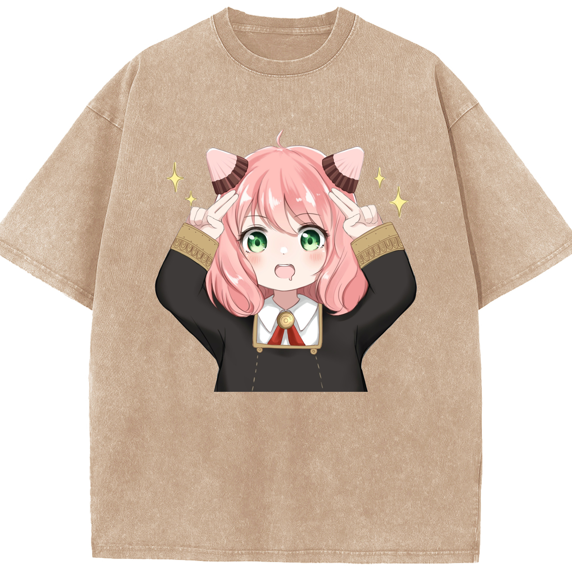 （画像用） SPY×FAMILY间谍家家酒 綿100% ヴィンテージ風 半袖Tシャツ（フロントプリント）
