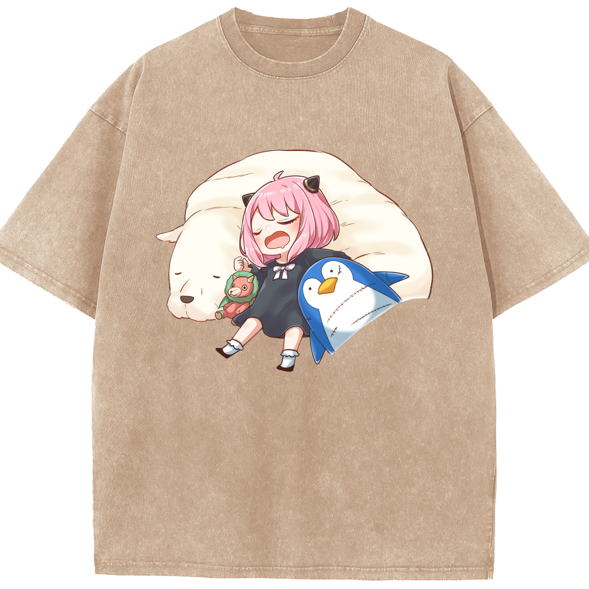 （画像用） SPY×FAMILY间谍家家酒 綿100% ヴィンテージ風 半袖Tシャツ（フロントプリント）