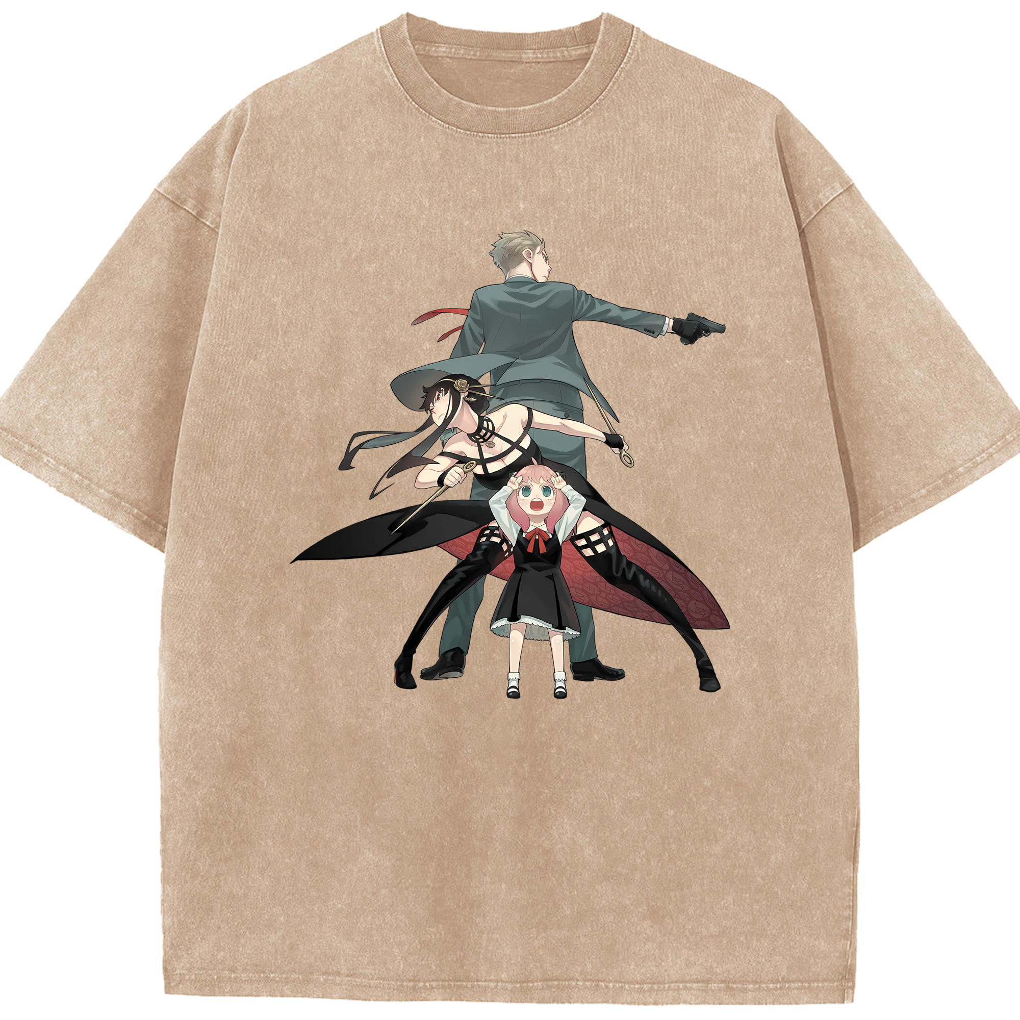 （画像用） SPY×FAMILY间谍家家酒 綿100% ヴィンテージ風 半袖Tシャツ（フロントプリント）