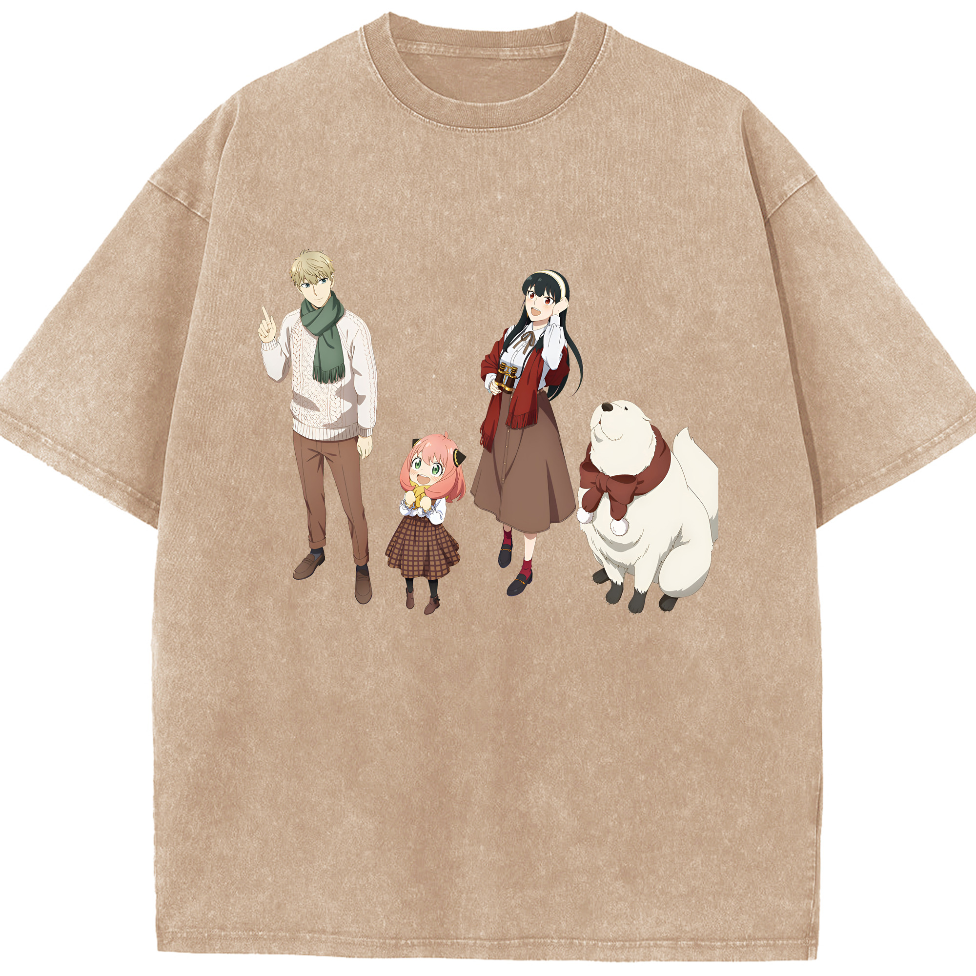 （画像用） SPY×FAMILY间谍家家酒 綿100% ヴィンテージ風 半袖Tシャツ（フロントプリント）