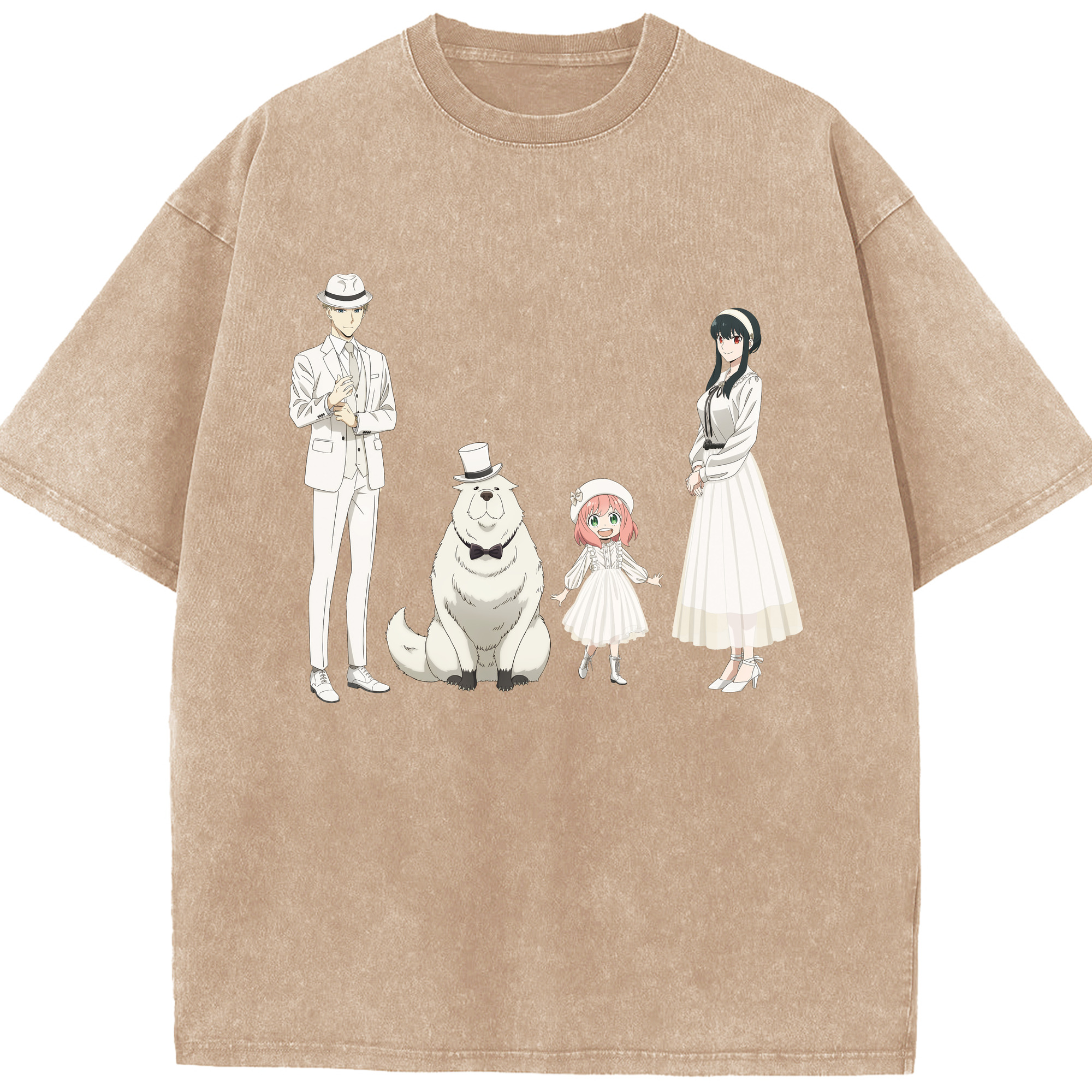 （画像用） SPY×FAMILY间谍家家酒 綿100% ヴィンテージ風 半袖Tシャツ（フロントプリント）