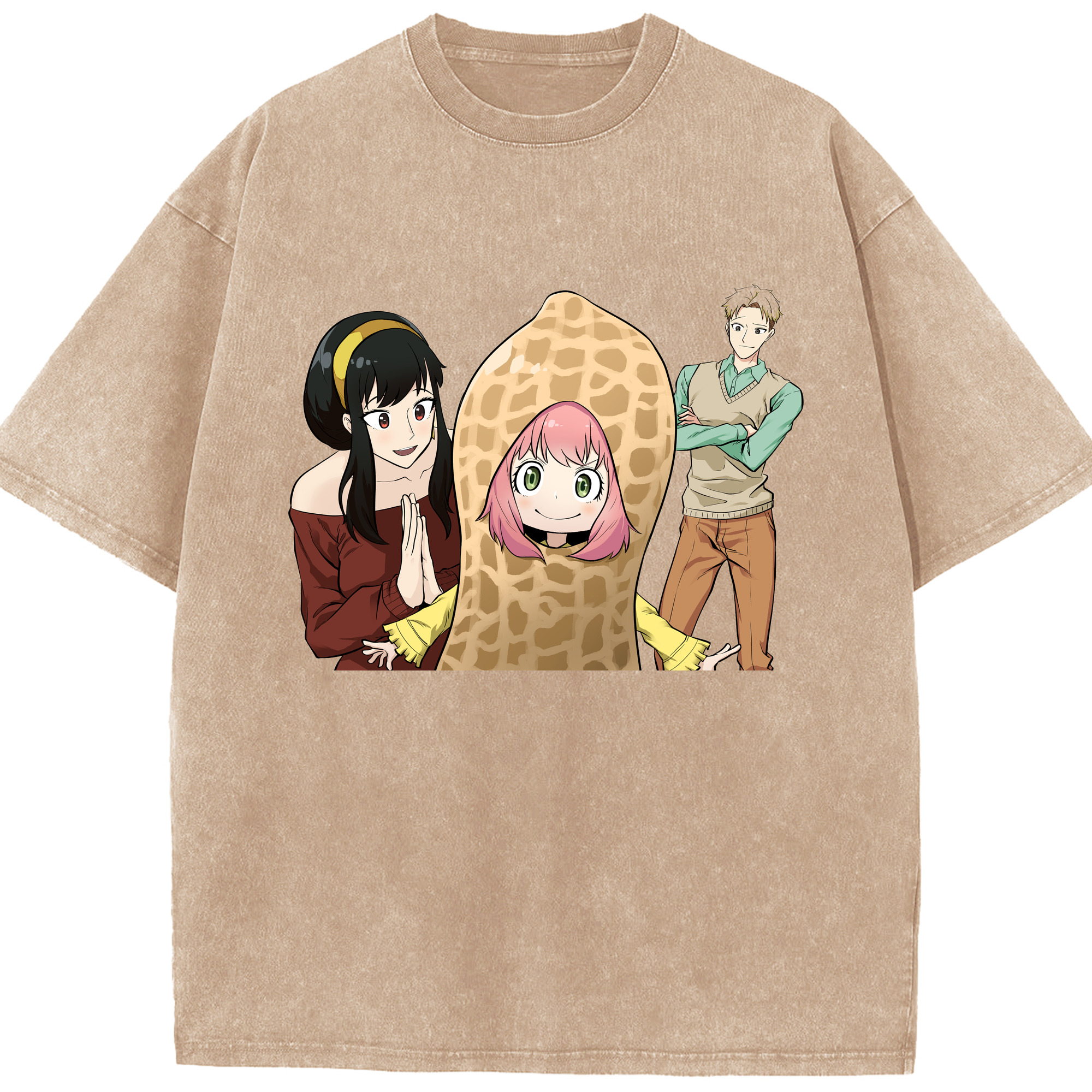 （画像用） SPY×FAMILY间谍家家酒 綿100% ヴィンテージ風 半袖Tシャツ（フロントプリント）