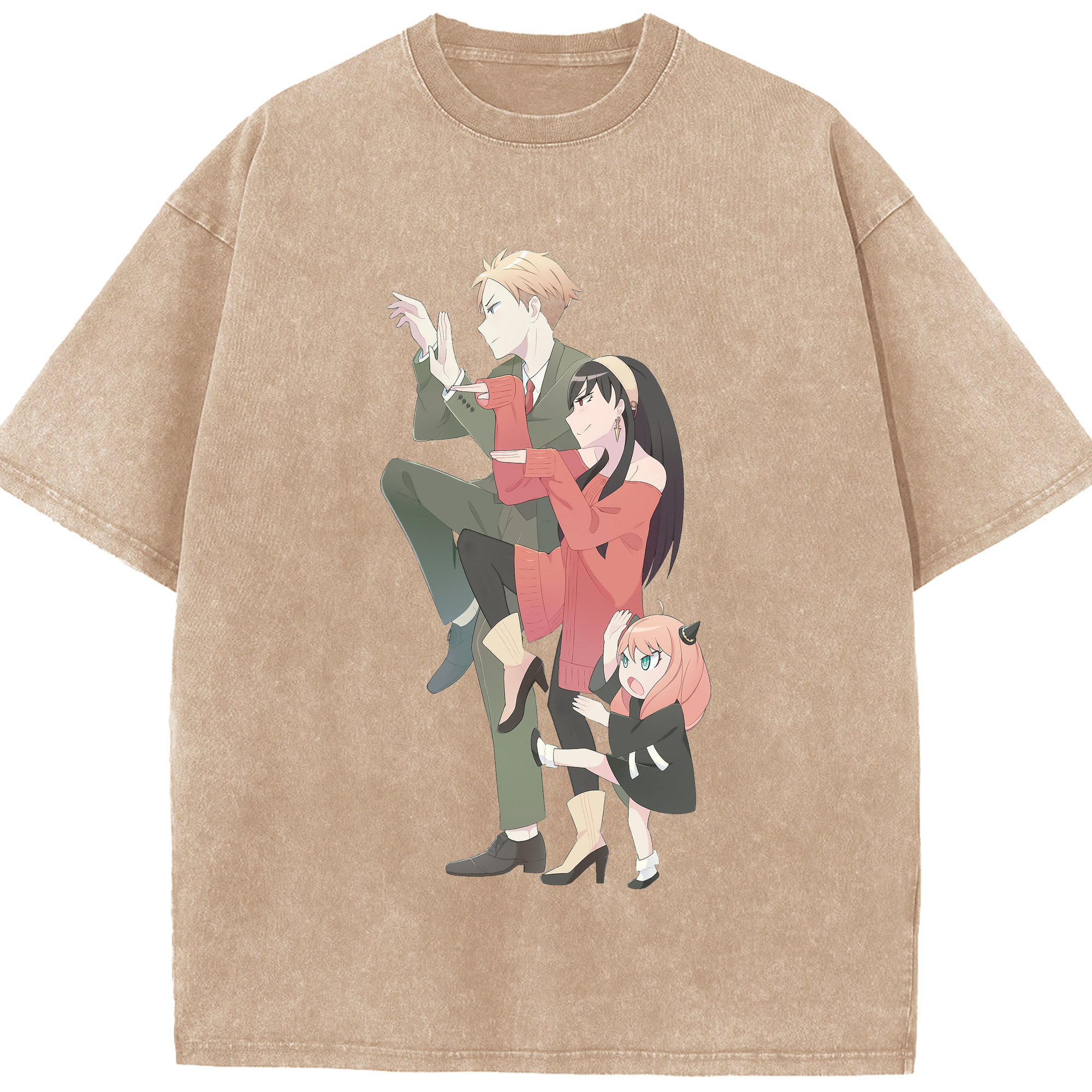 （画像用） SPY×FAMILY间谍家家酒 綿100% ヴィンテージ風 半袖Tシャツ（フロントプリント）
