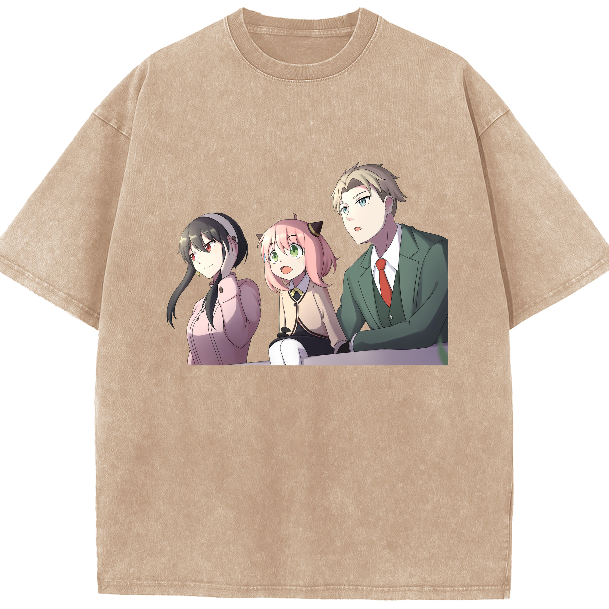 （画像用） SPY×FAMILY间谍家家酒 綿100% ヴィンテージ風 半袖Tシャツ（フロントプリント）