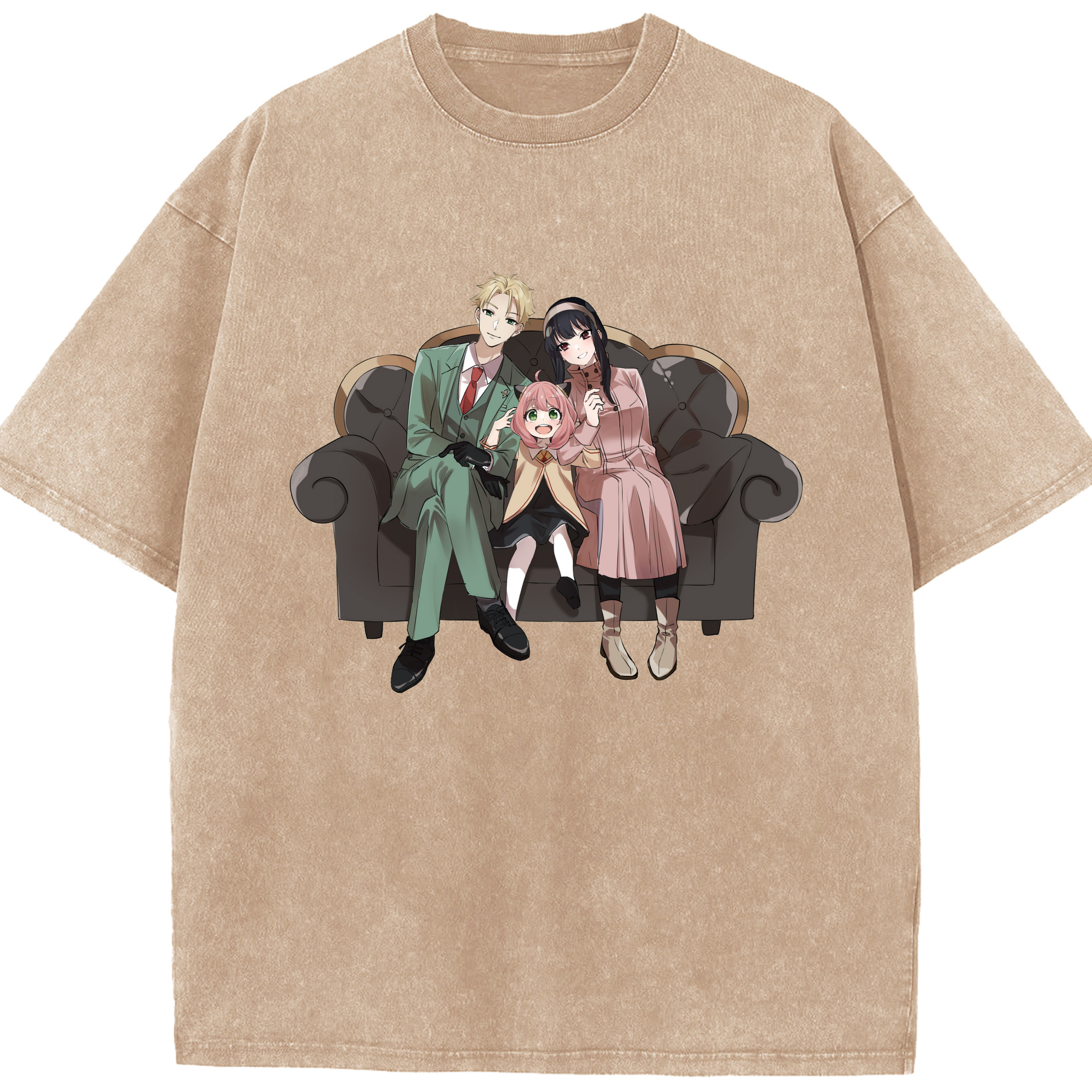 （画像用） SPY×FAMILY间谍家家酒 綿100% ヴィンテージ風 半袖Tシャツ（フロントプリント）