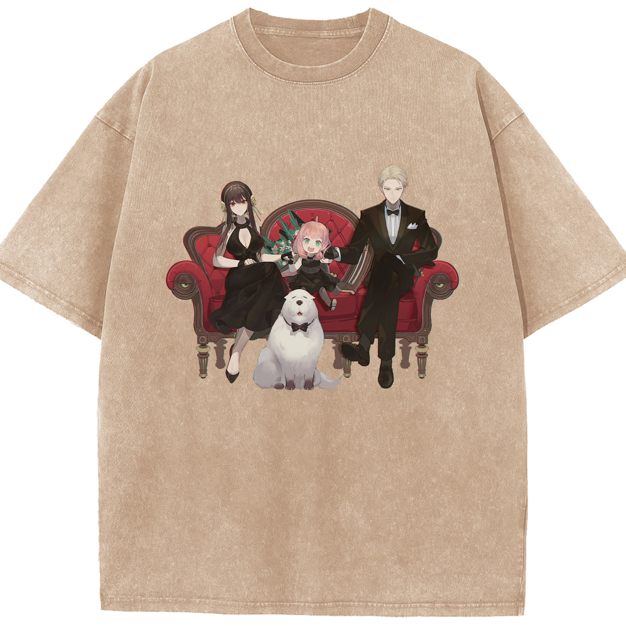 （画像用） SPY×FAMILY间谍家家酒 綿100% ヴィンテージ風 半袖Tシャツ（フロントプリント）