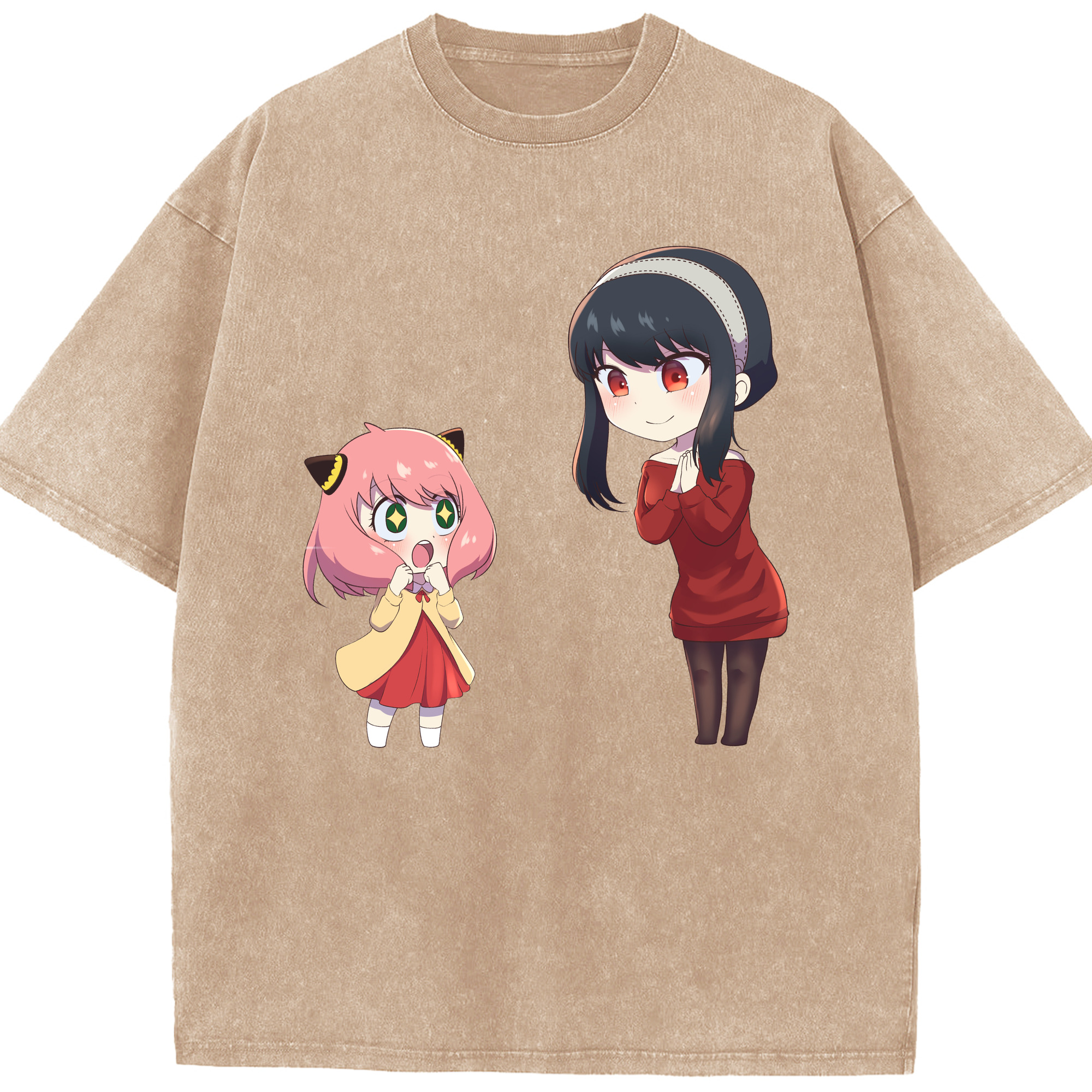 （画像用） SPY×FAMILY间谍家家酒 綿100% ヴィンテージ風 半袖Tシャツ（フロントプリント）