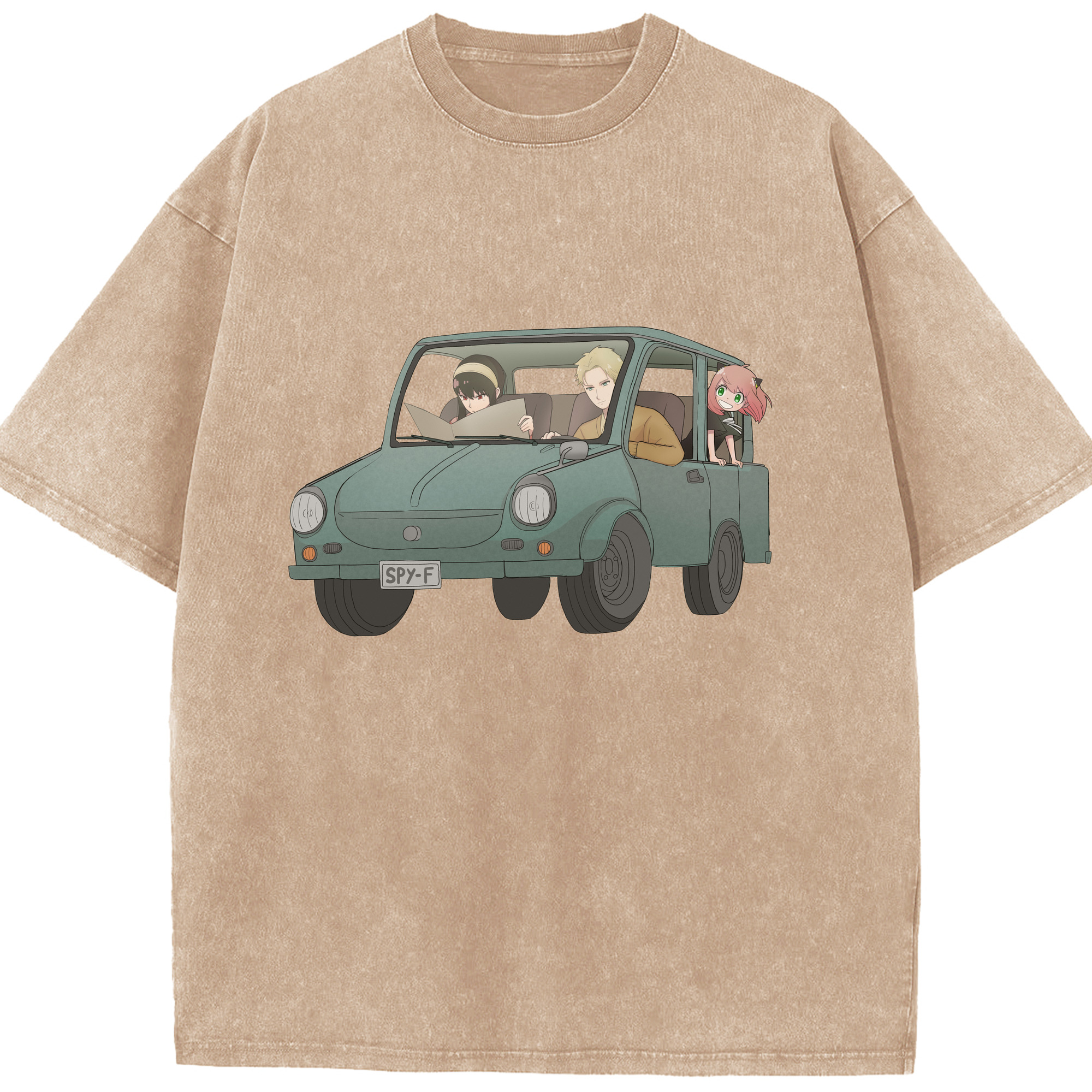 （画像用） SPY×FAMILY间谍家家酒 綿100% ヴィンテージ風 半袖Tシャツ（フロントプリント）