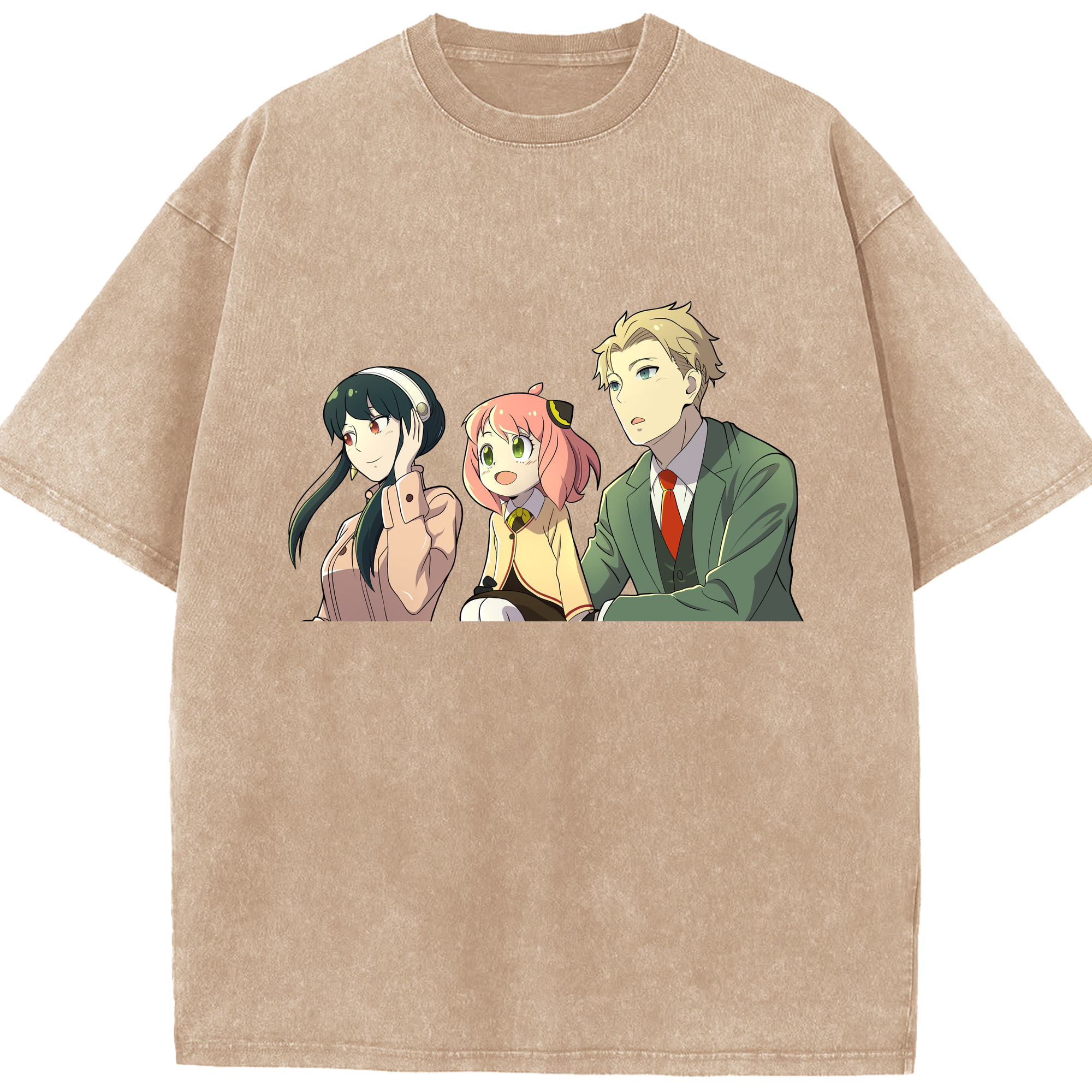 （画像用） SPY×FAMILY间谍家家酒 綿100% ヴィンテージ風 半袖Tシャツ（フロントプリント）