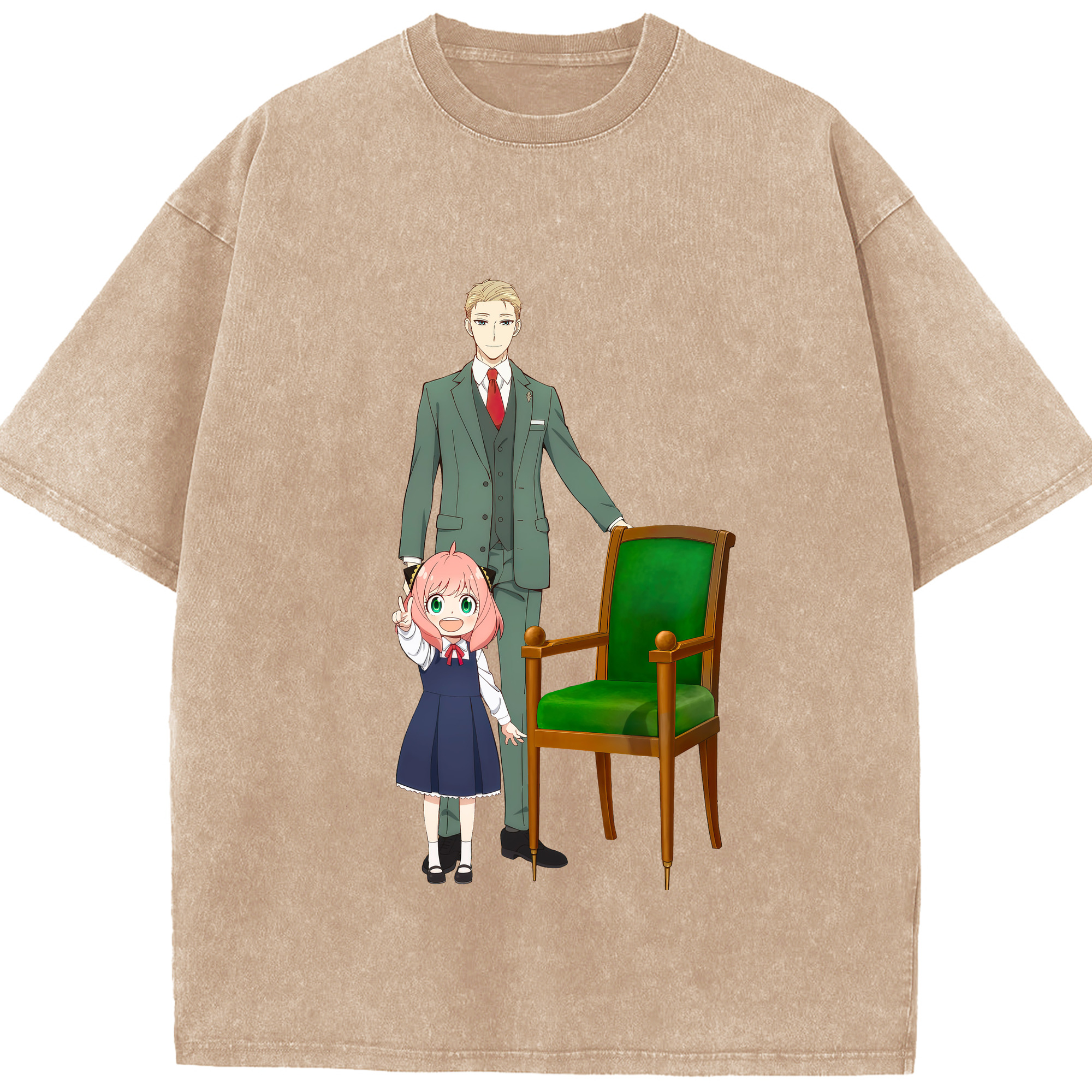 （画像用） SPY×FAMILY间谍家家酒 綿100% ヴィンテージ風 半袖Tシャツ（フロントプリント）