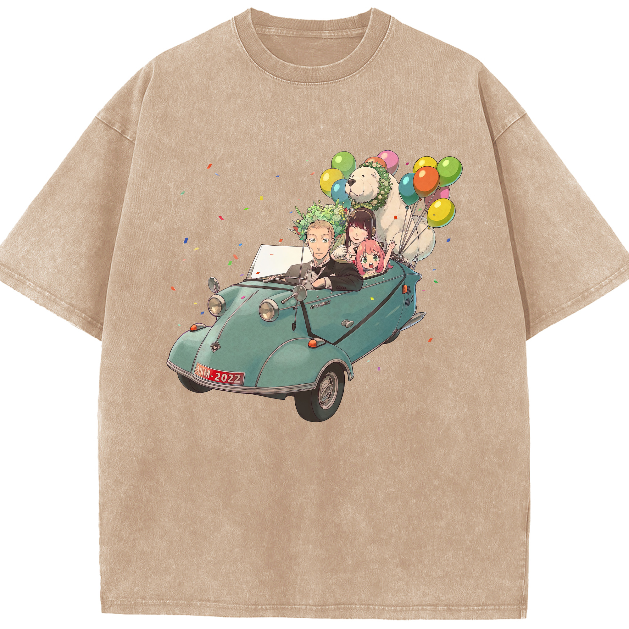 （画像用） SPY×FAMILY间谍家家酒 綿100% ヴィンテージ風 半袖Tシャツ（フロントプリント）
