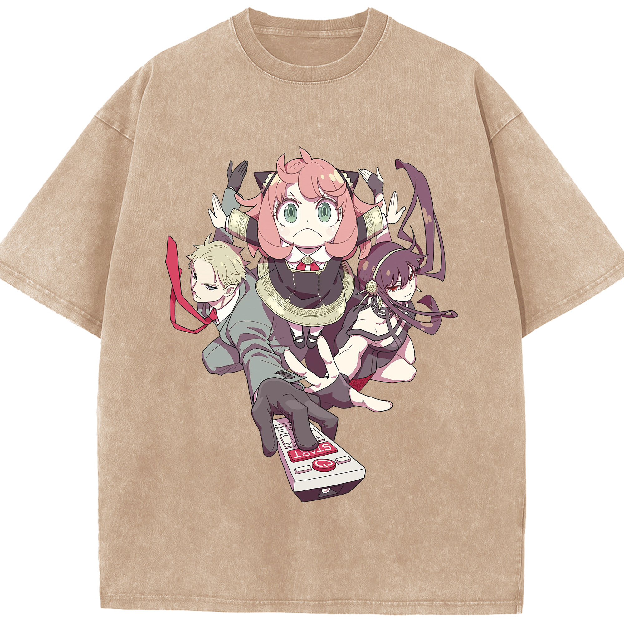 （画像用） SPY×FAMILY间谍家家酒 綿100% ヴィンテージ風 半袖Tシャツ（フロントプリント）