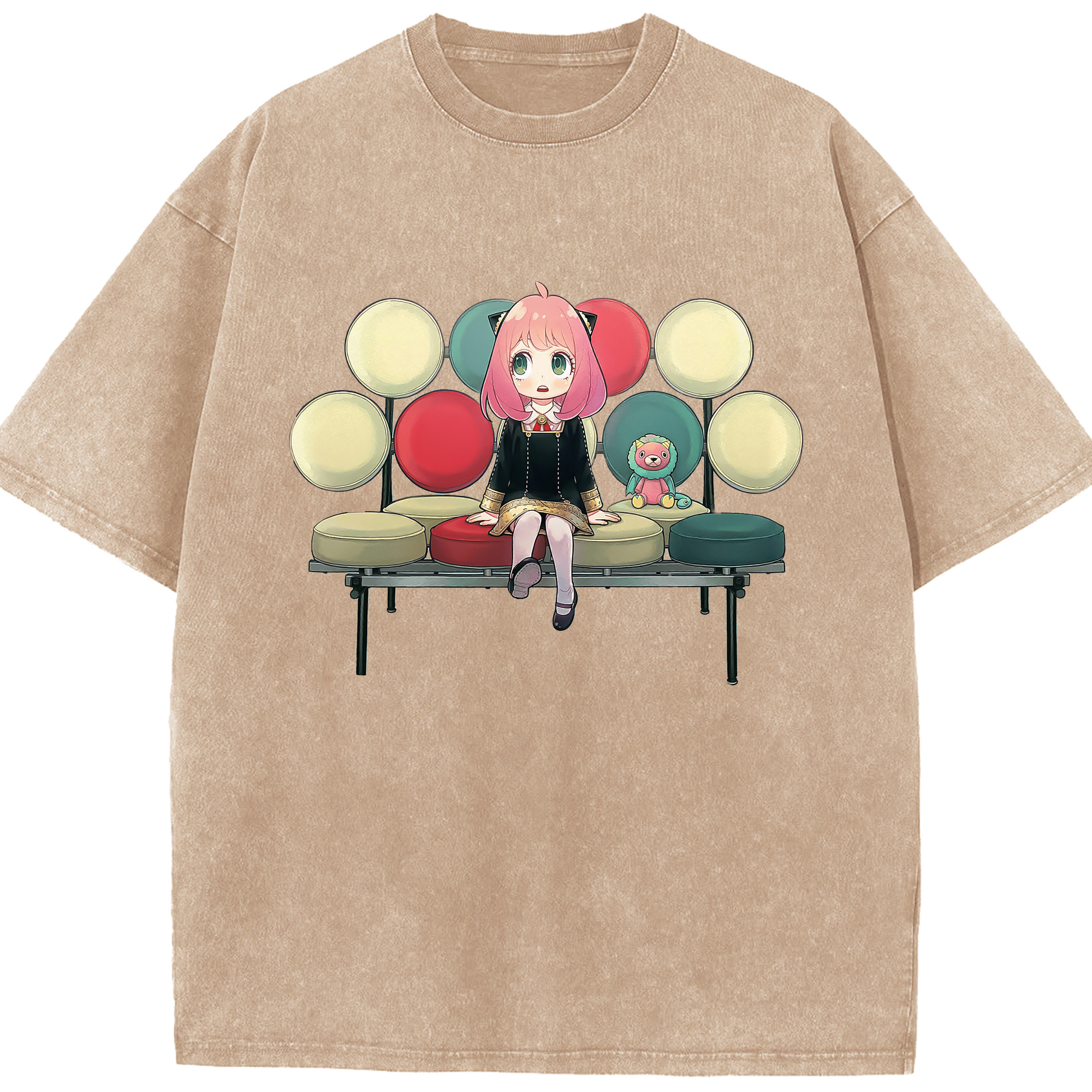 （画像用） SPY×FAMILY间谍家家酒 綿100% ヴィンテージ風 半袖Tシャツ（フロントプリント）