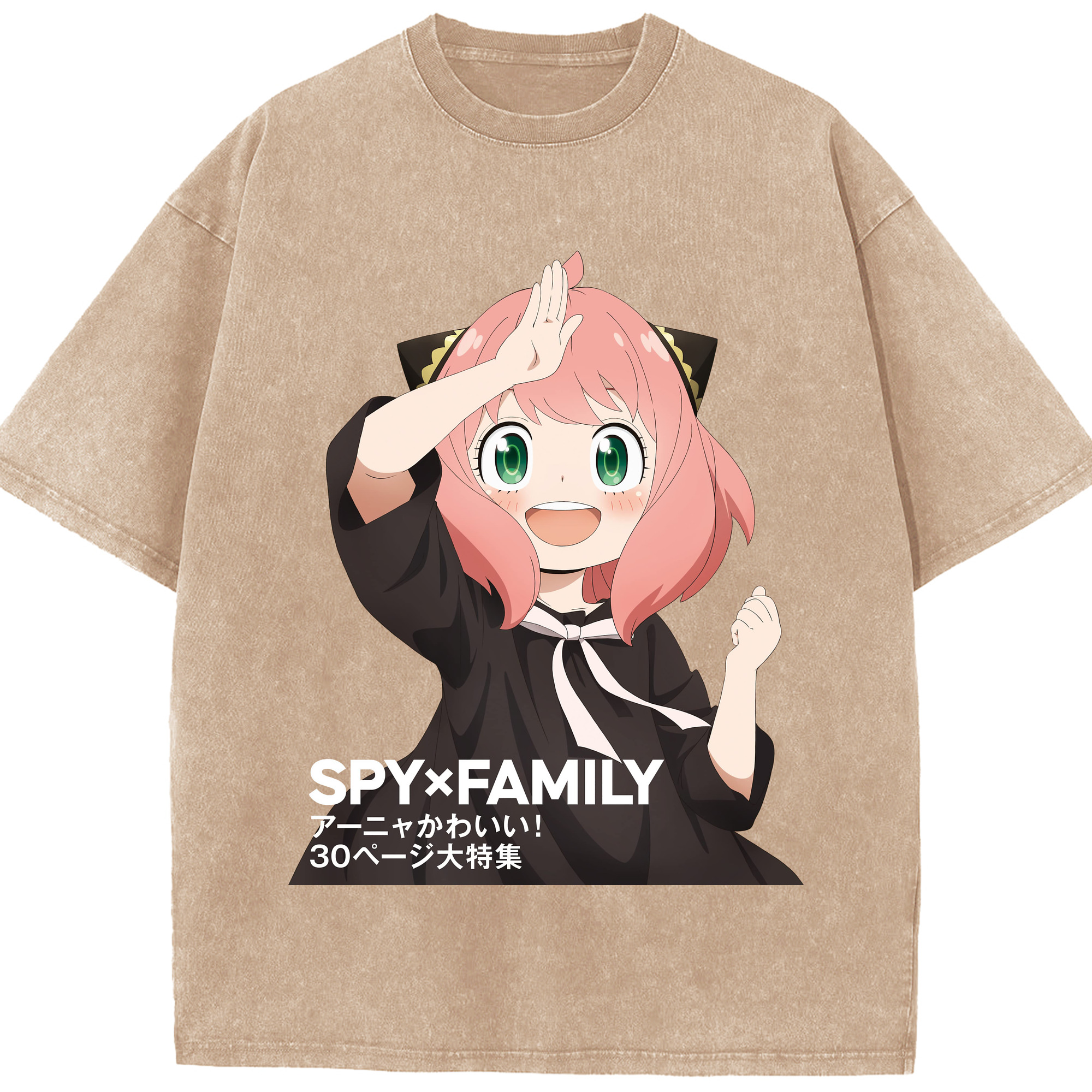（画像用） SPY×FAMILY间谍家家酒 綿100% ヴィンテージ風 半袖Tシャツ（フロントプリント）