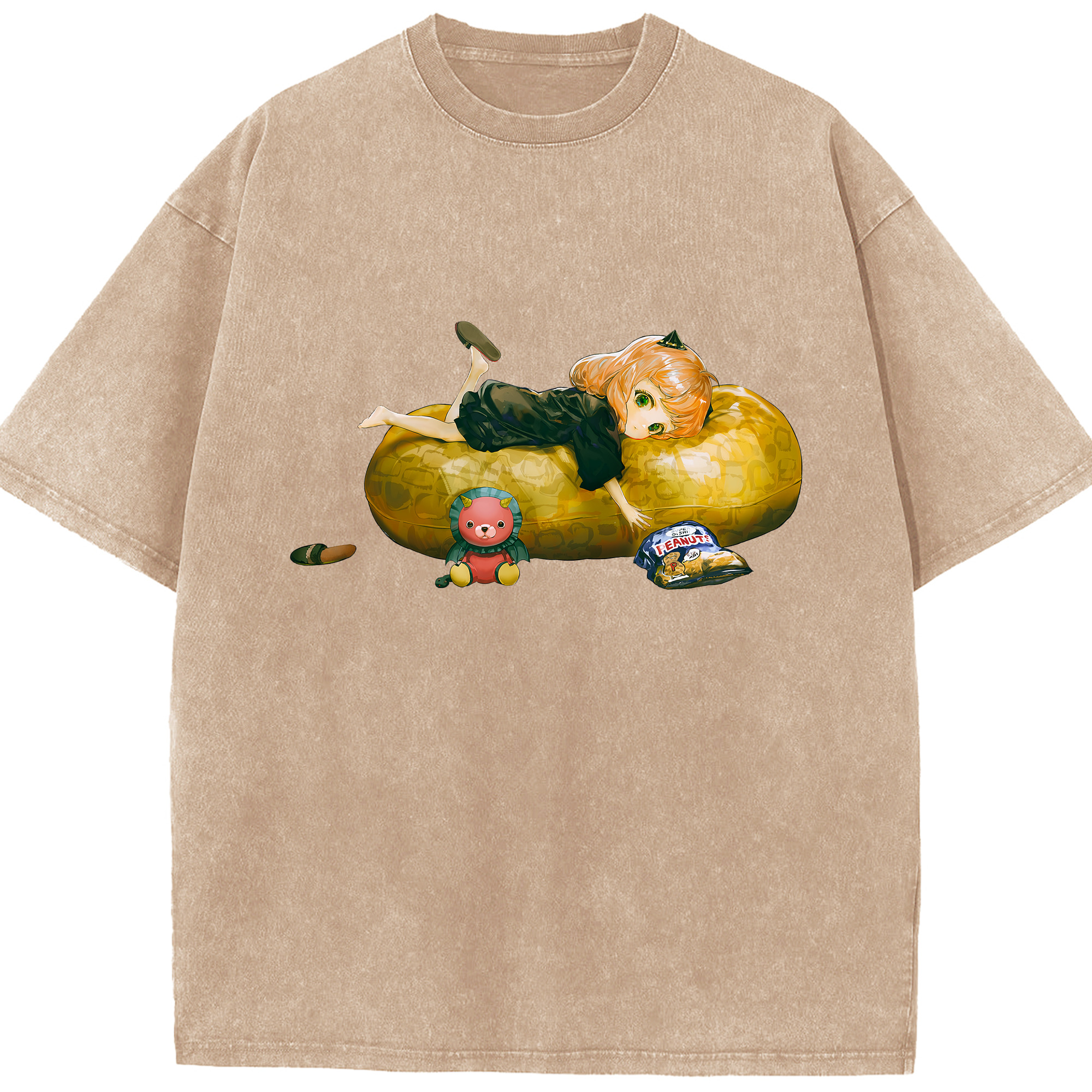 （画像用） SPY×FAMILY间谍家家酒 綿100% ヴィンテージ風 半袖Tシャツ（フロントプリント）