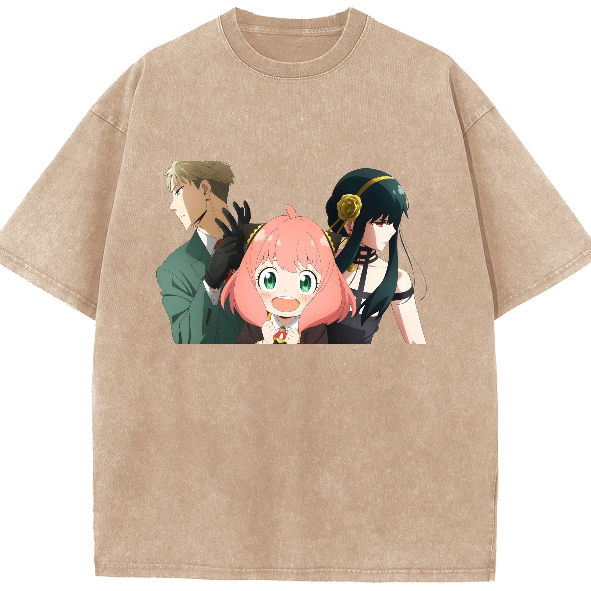 （画像用） SPY×FAMILY间谍家家酒 綿100% ヴィンテージ風 半袖Tシャツ（フロントプリント）