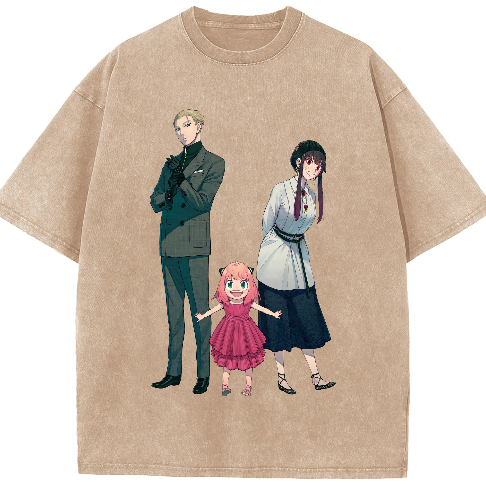 （画像用） SPY×FAMILY间谍家家酒 綿100% ヴィンテージ風 半袖Tシャツ（フロントプリント）