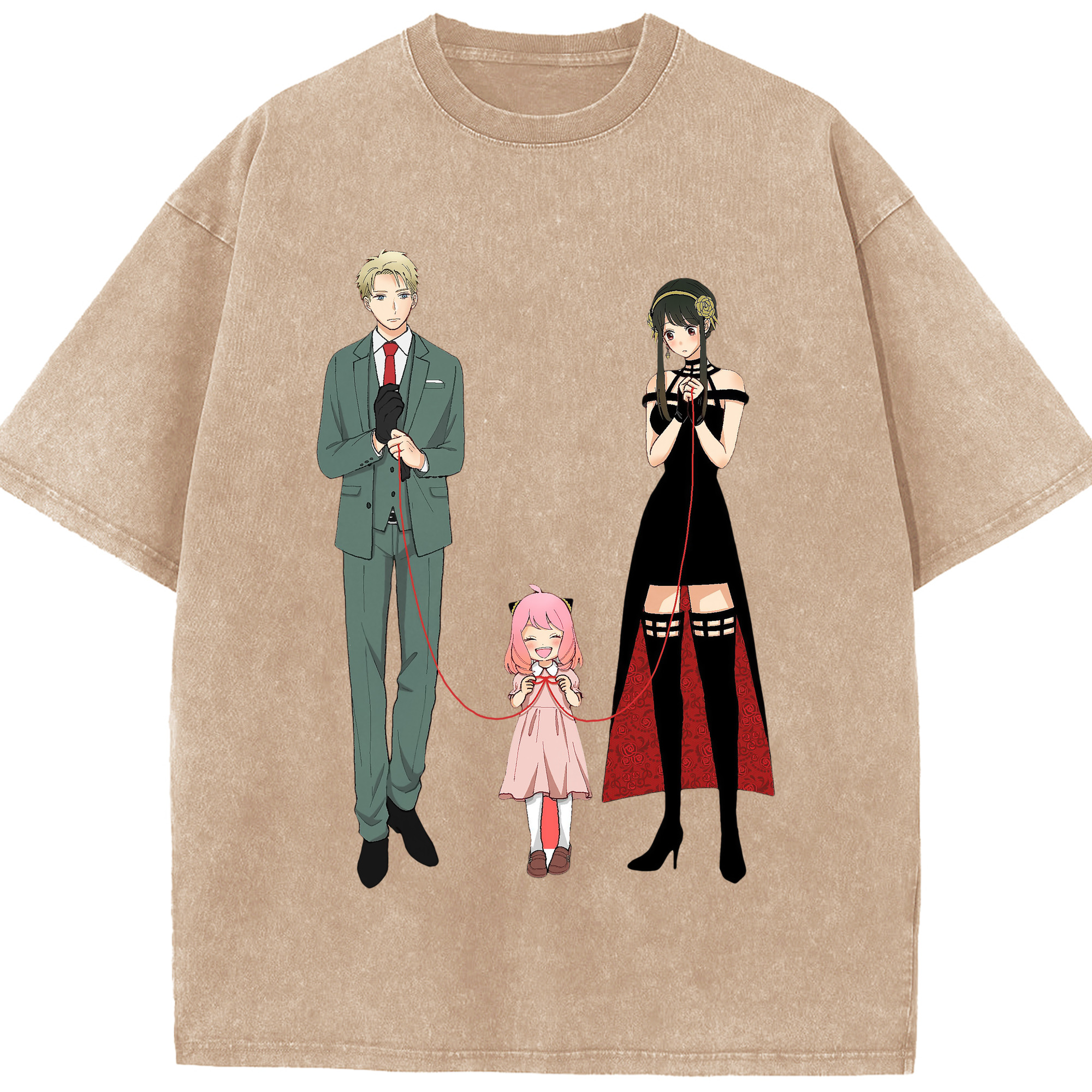 （画像用） SPY×FAMILY间谍家家酒 綿100% ヴィンテージ風 半袖Tシャツ（フロントプリント）