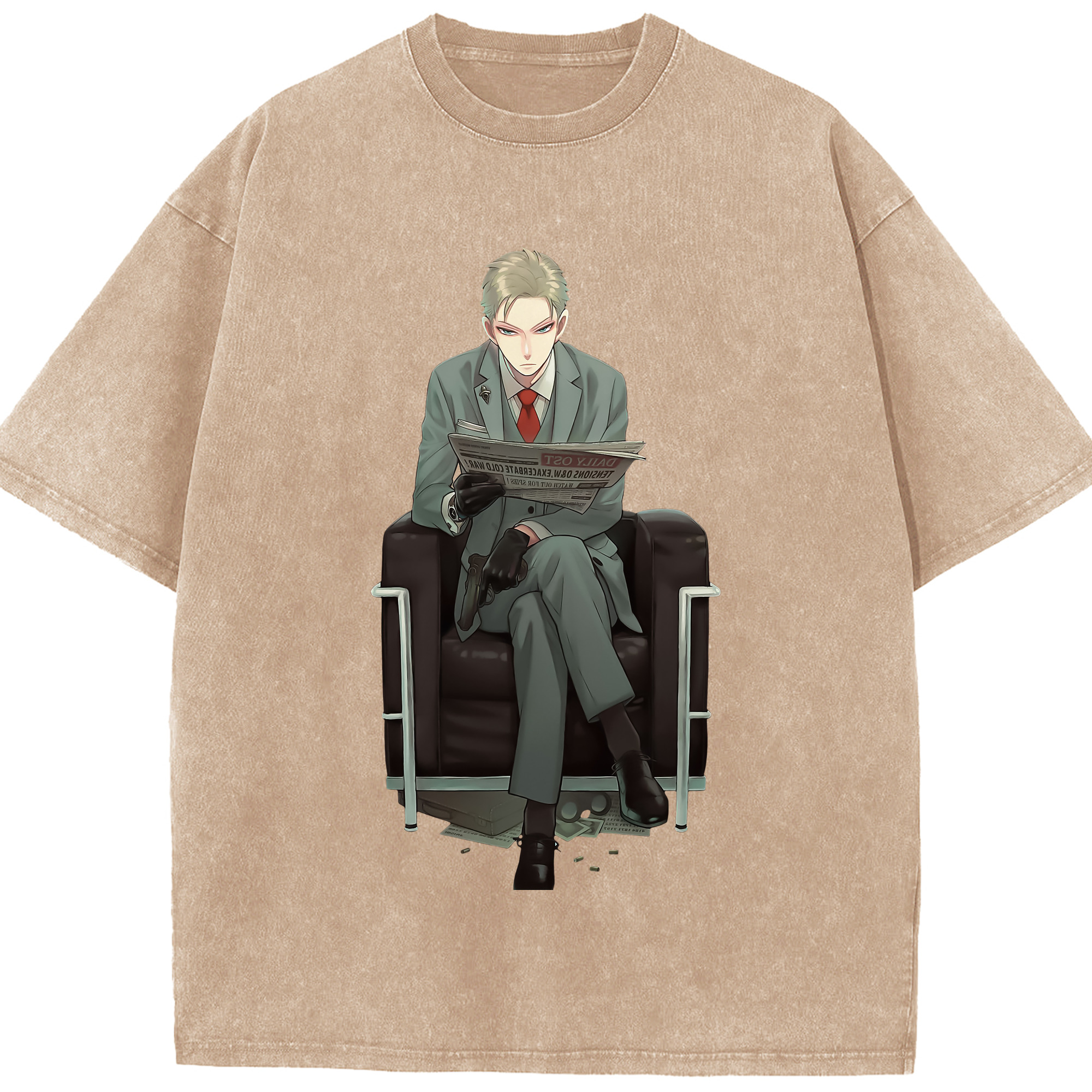 （画像用） SPY×FAMILY间谍家家酒 綿100% ヴィンテージ風 半袖Tシャツ（フロントプリント）