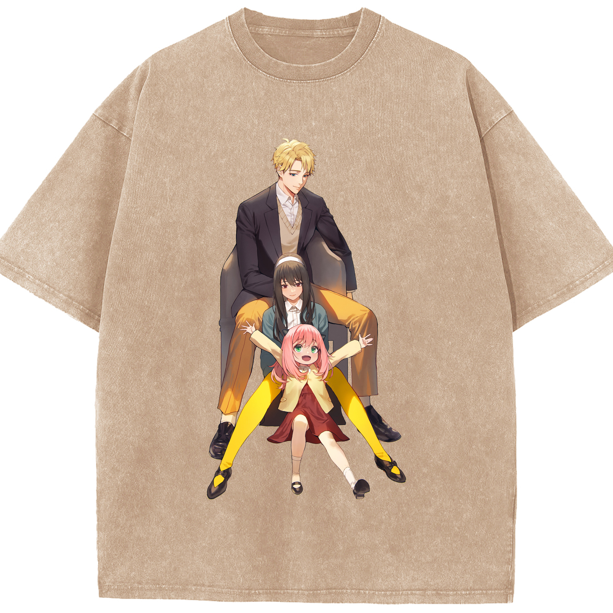 （画像用） SPY×FAMILY间谍家家酒 綿100% ヴィンテージ風 半袖Tシャツ（フロントプリント）