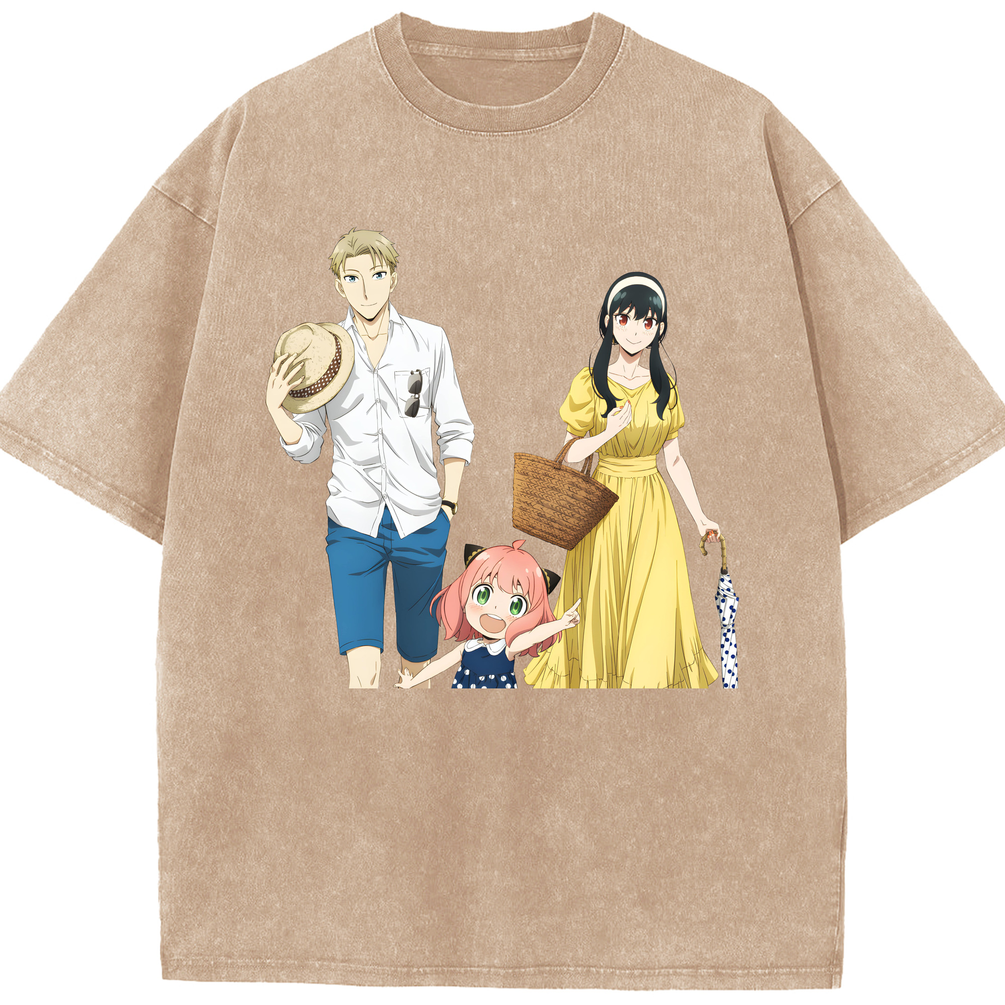 （画像用） SPY×FAMILY间谍家家酒 綿100% ヴィンテージ風 半袖Tシャツ（フロントプリント）