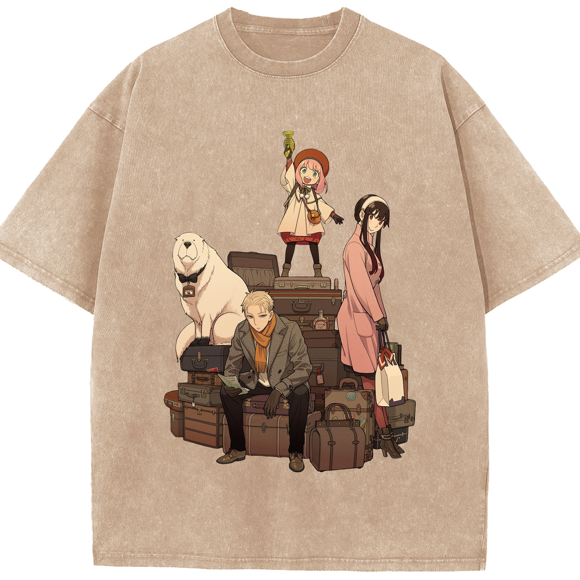 （画像用） SPY×FAMILY间谍家家酒 綿100% ヴィンテージ風 半袖Tシャツ（フロントプリント）