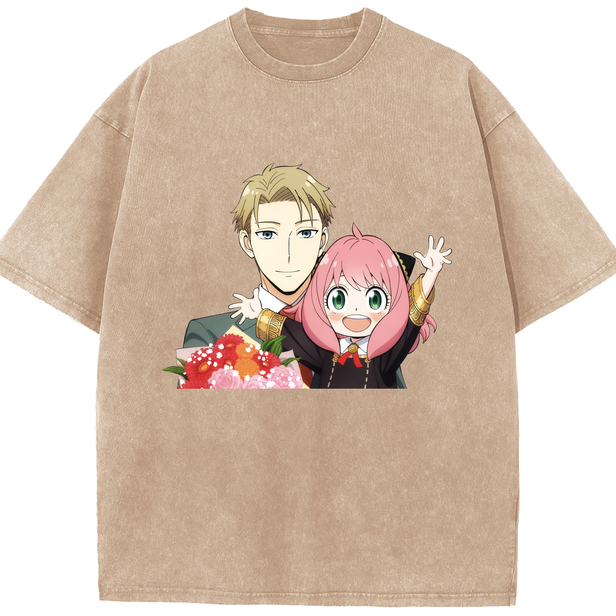 （画像用） SPY×FAMILY间谍家家酒 綿100% ヴィンテージ風 半袖Tシャツ（フロントプリント）
