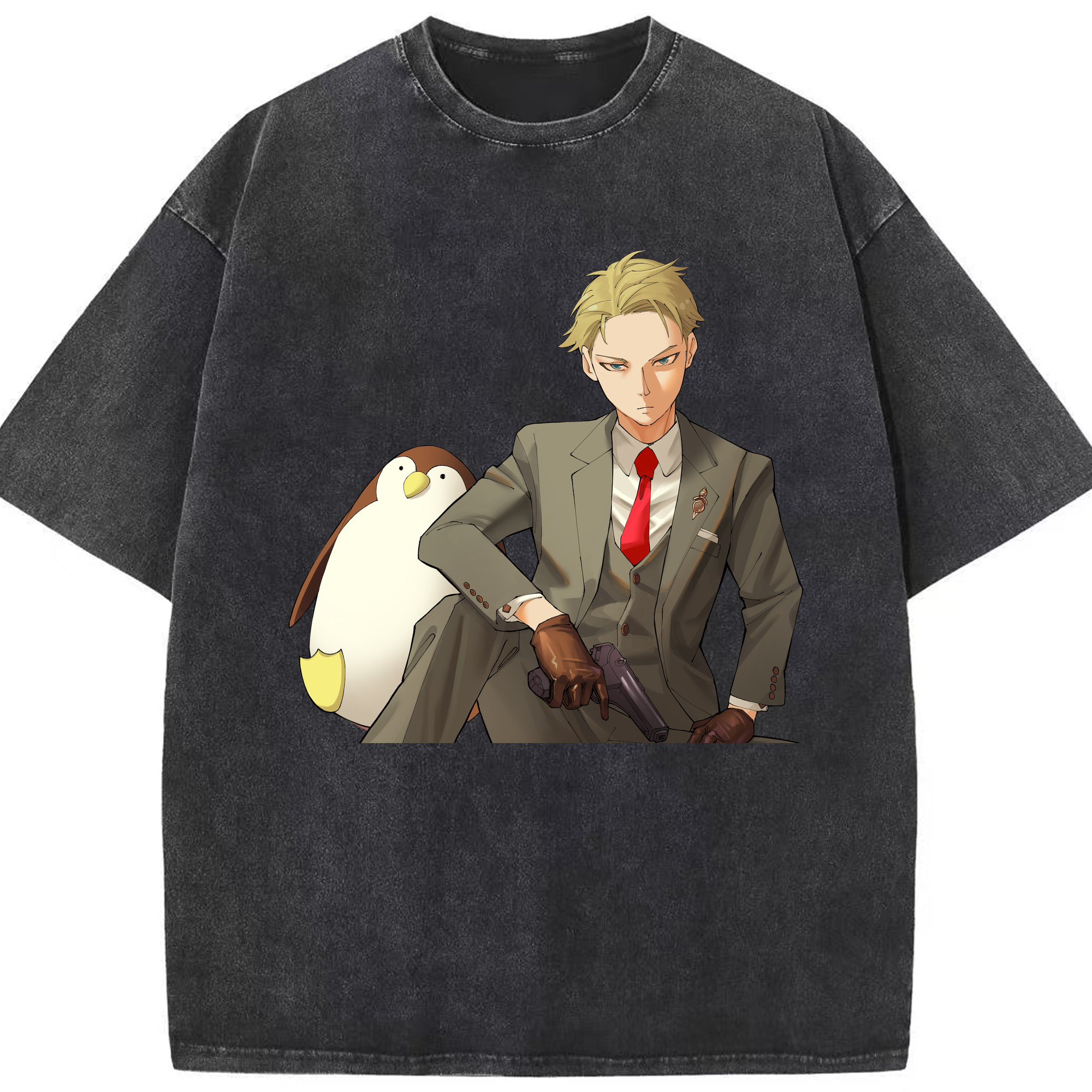（画像用） SPY×FAMILY间谍家家酒 綿100% ヴィンテージ風 半袖Tシャツ（フロントプリント）