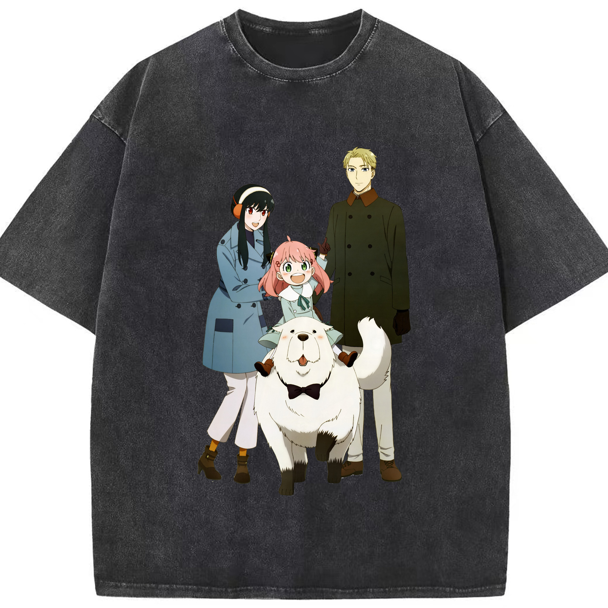 （画像用） SPY×FAMILY间谍家家酒 綿100% ヴィンテージ風 半袖Tシャツ（フロントプリント）