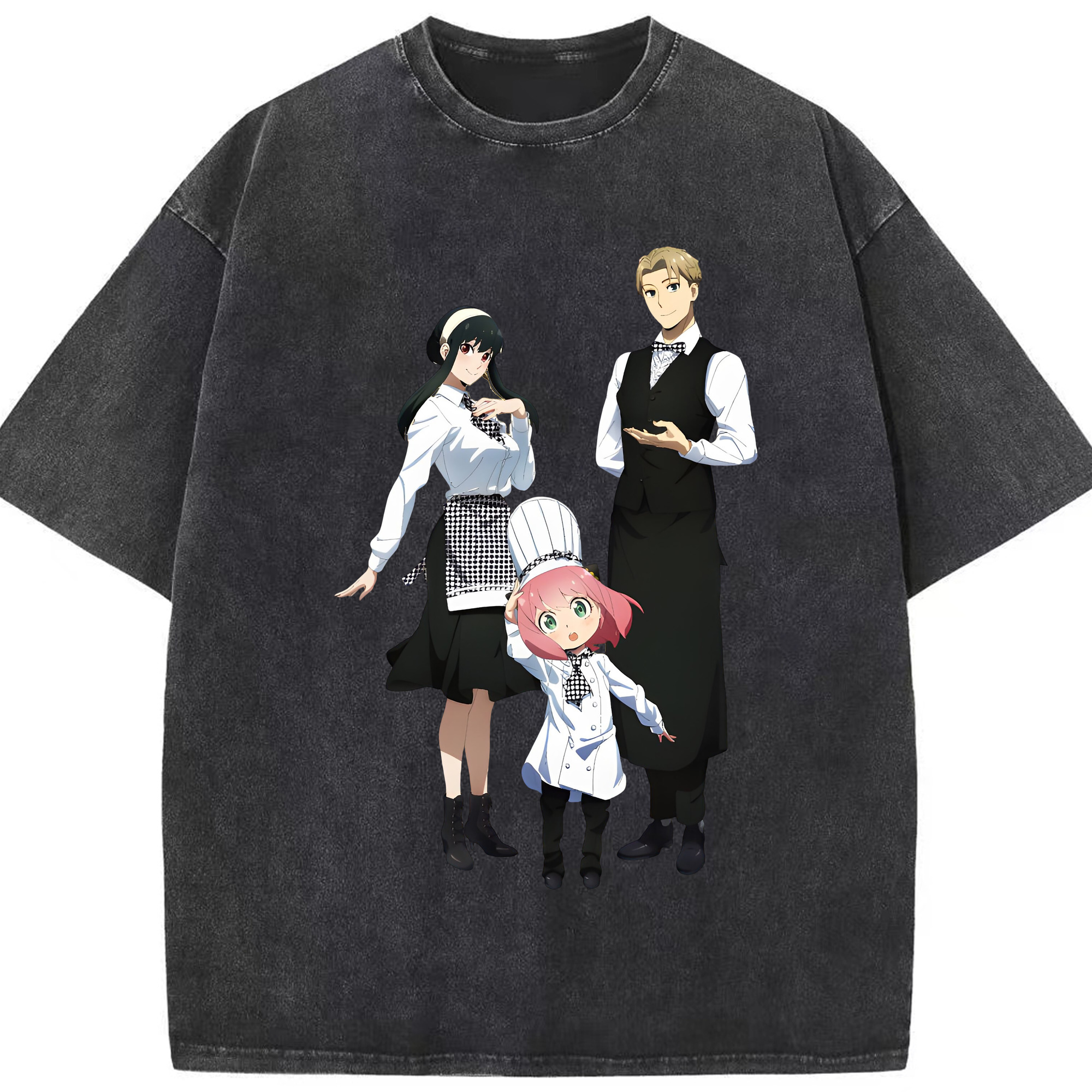 （画像用） SPY×FAMILY间谍家家酒 綿100% ヴィンテージ風 半袖Tシャツ（フロントプリント）
