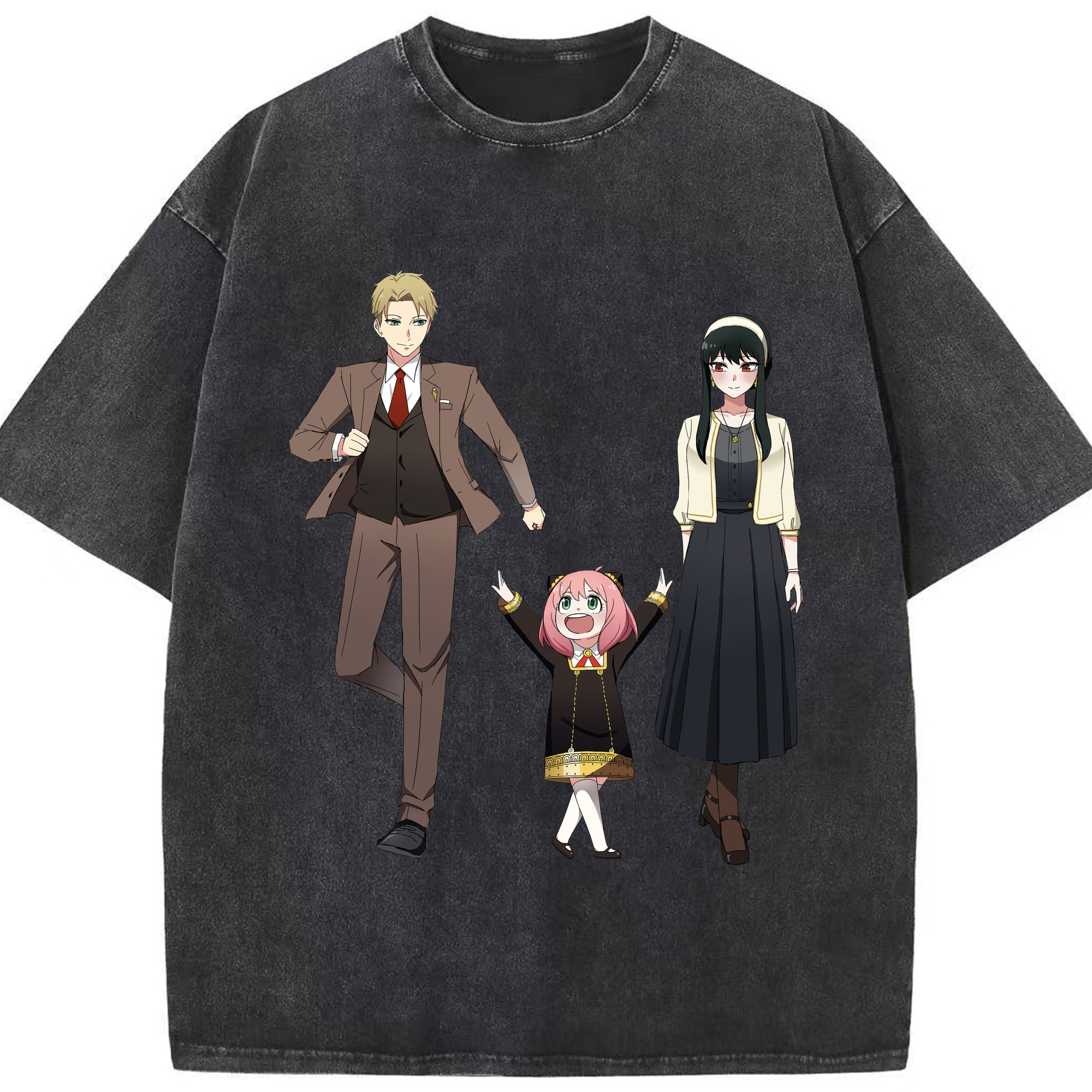 （画像用） SPY×FAMILY间谍家家酒 綿100% ヴィンテージ風 半袖Tシャツ（フロントプリント）