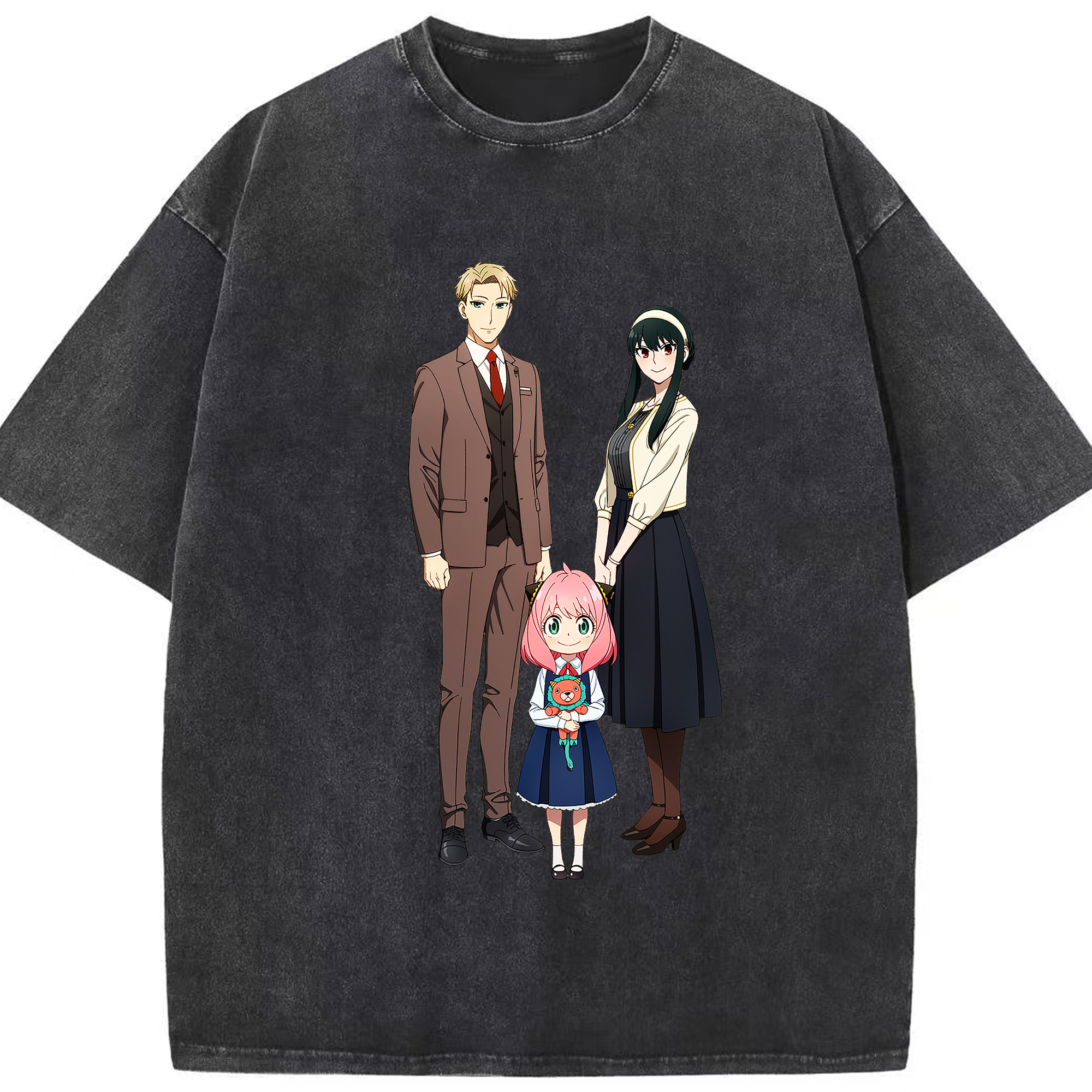 （画像用） SPY×FAMILY间谍家家酒 綿100% ヴィンテージ風 半袖Tシャツ（フロントプリント）