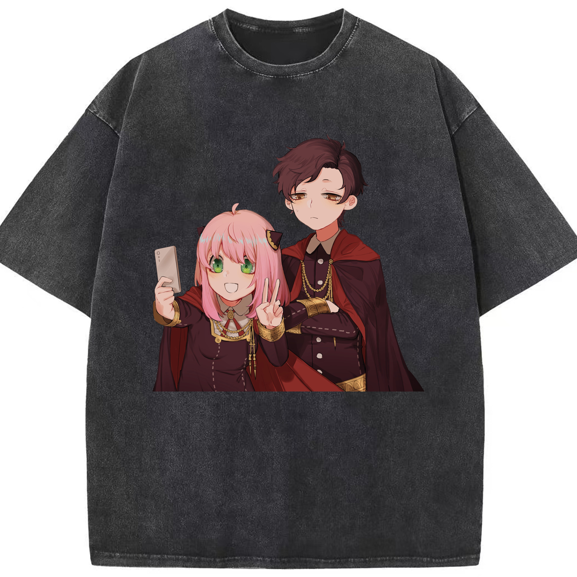 （画像用） SPY×FAMILY间谍家家酒 綿100% ヴィンテージ風 半袖Tシャツ（フロントプリント）
