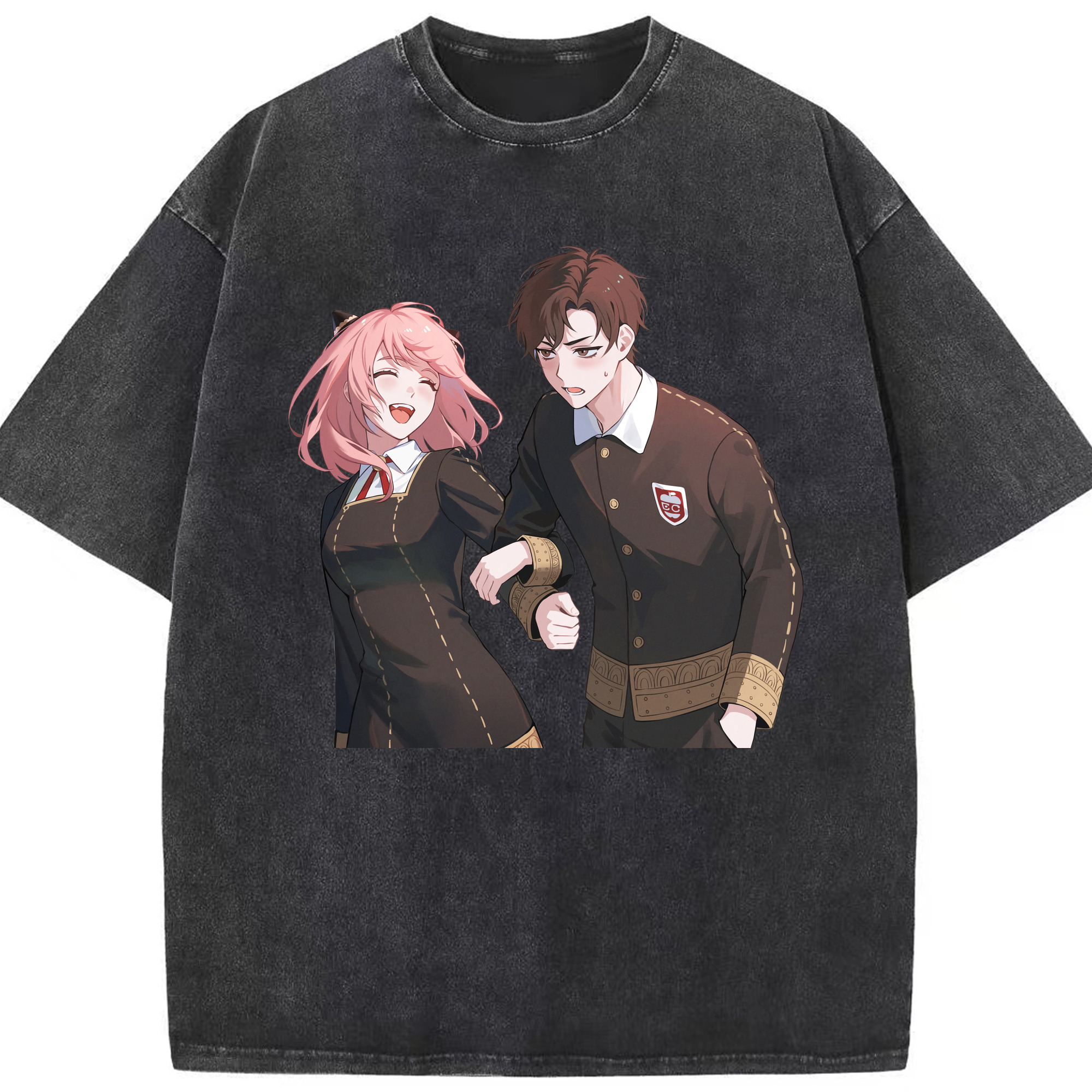 （画像用） SPY×FAMILY间谍家家酒 綿100% ヴィンテージ風 半袖Tシャツ（フロントプリント）
