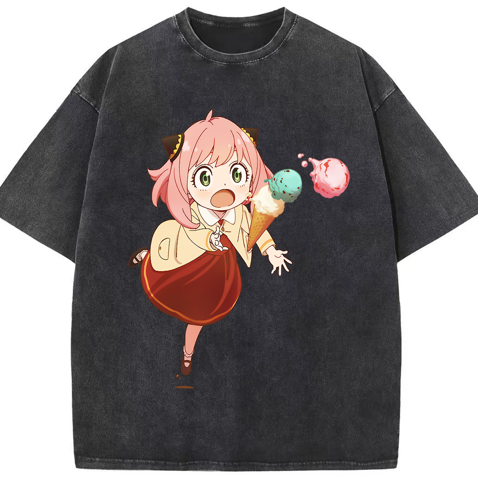 （画像用） SPY×FAMILY间谍家家酒 綿100% ヴィンテージ風 半袖Tシャツ（フロントプリント）